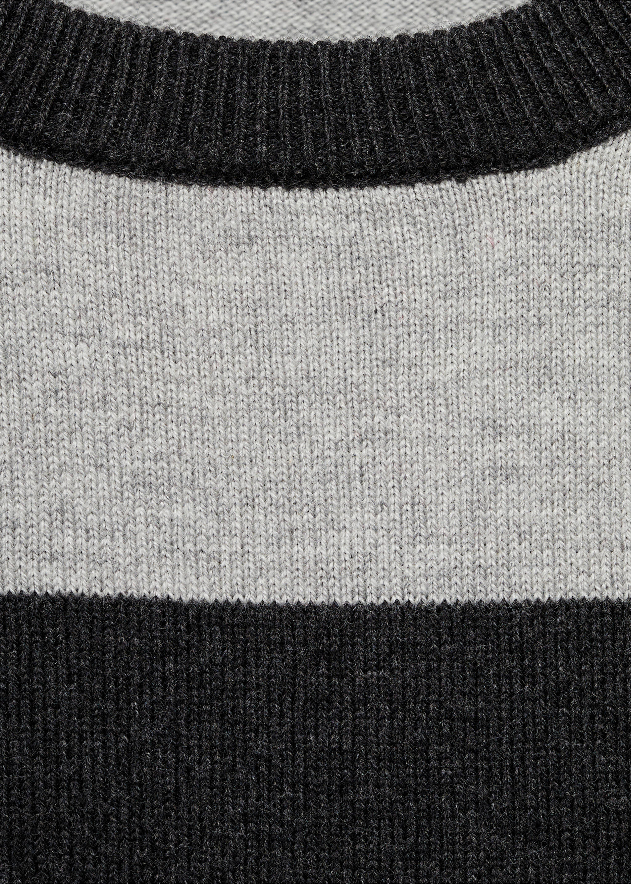 Knit striped sweater - Details of the article 8, Charcoal. Ref: 77075964-00.