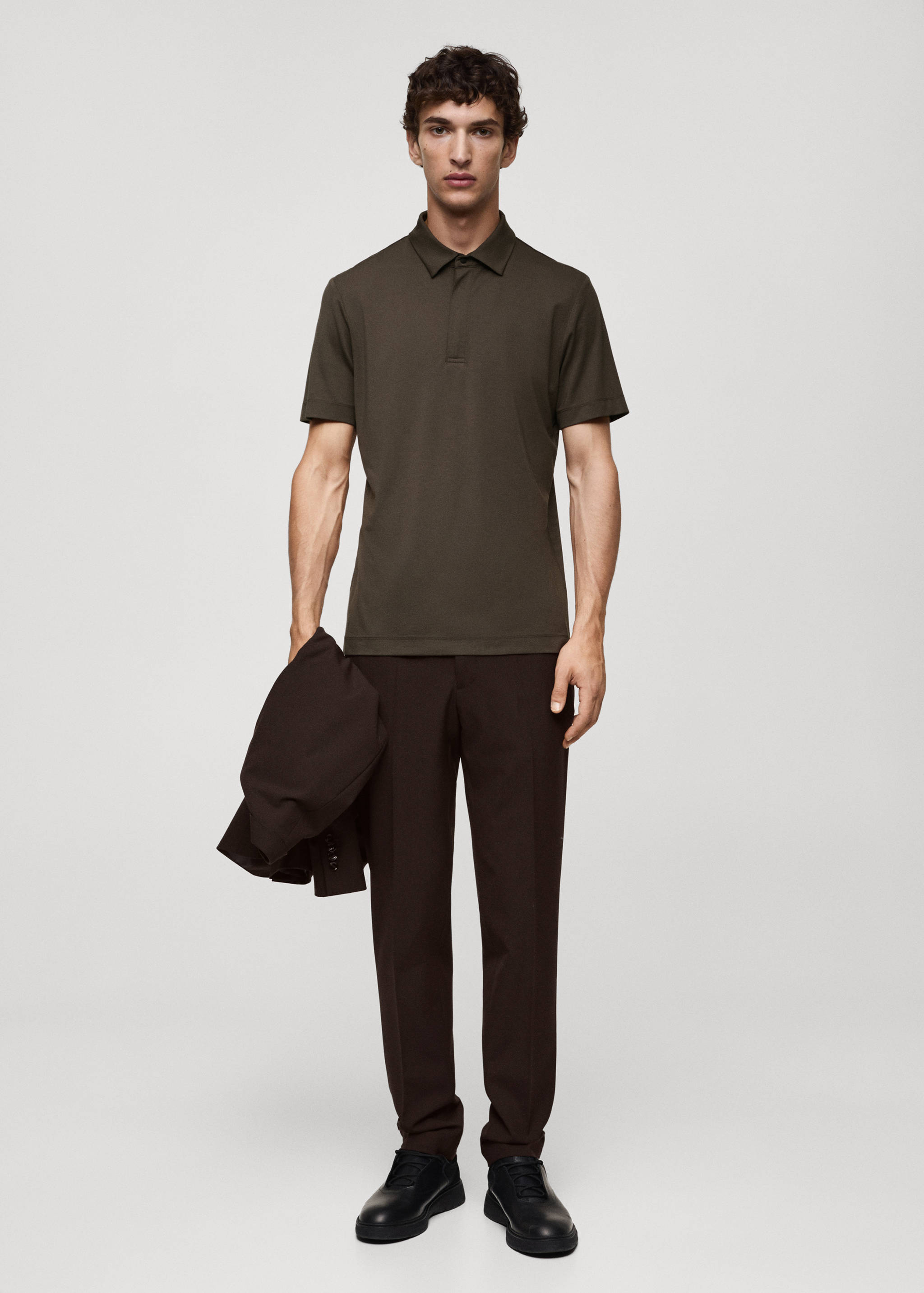 Stretch-fabric technical polo shirt - General plane