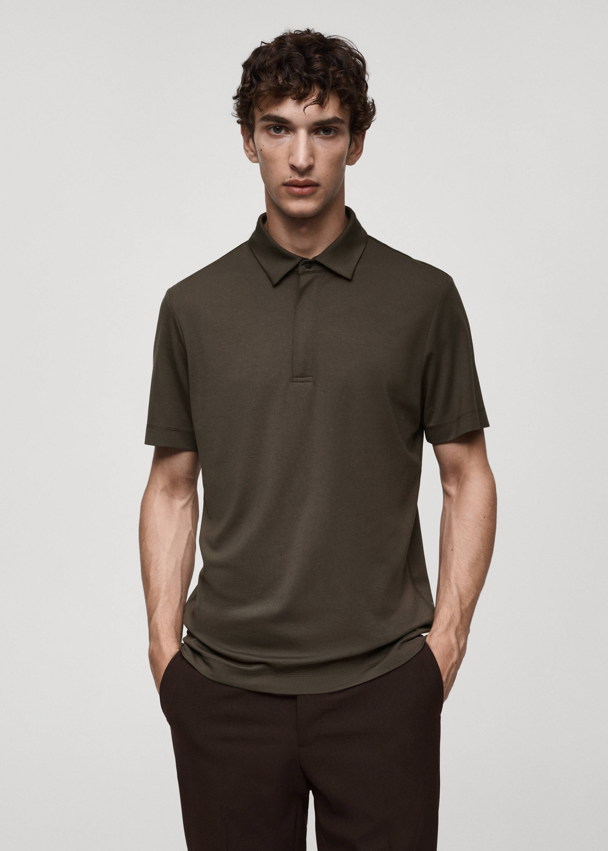 Stretch-fabric technical polo shirt - Medium plane