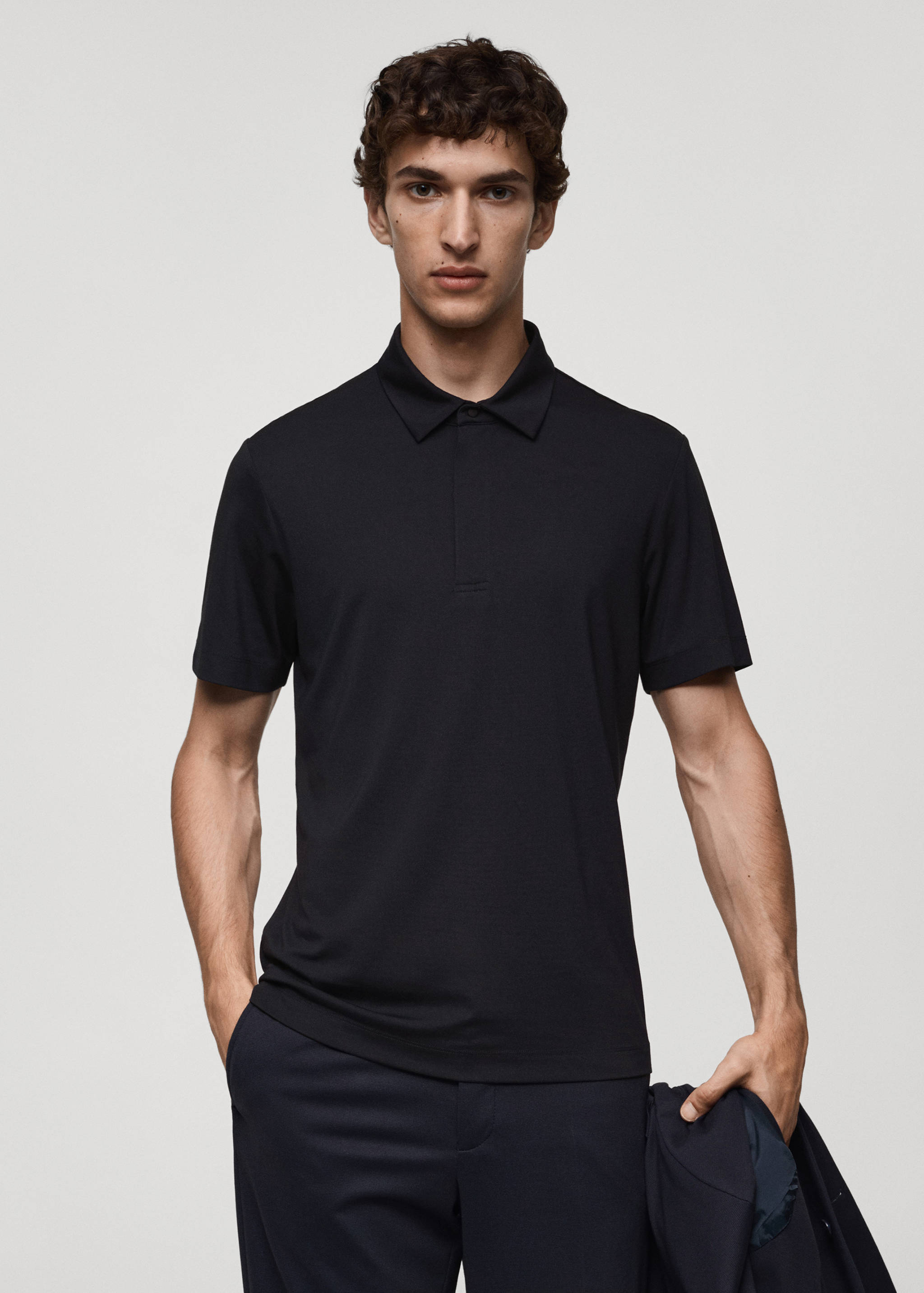 Stretch-fabric technical polo shirt - Medium plane