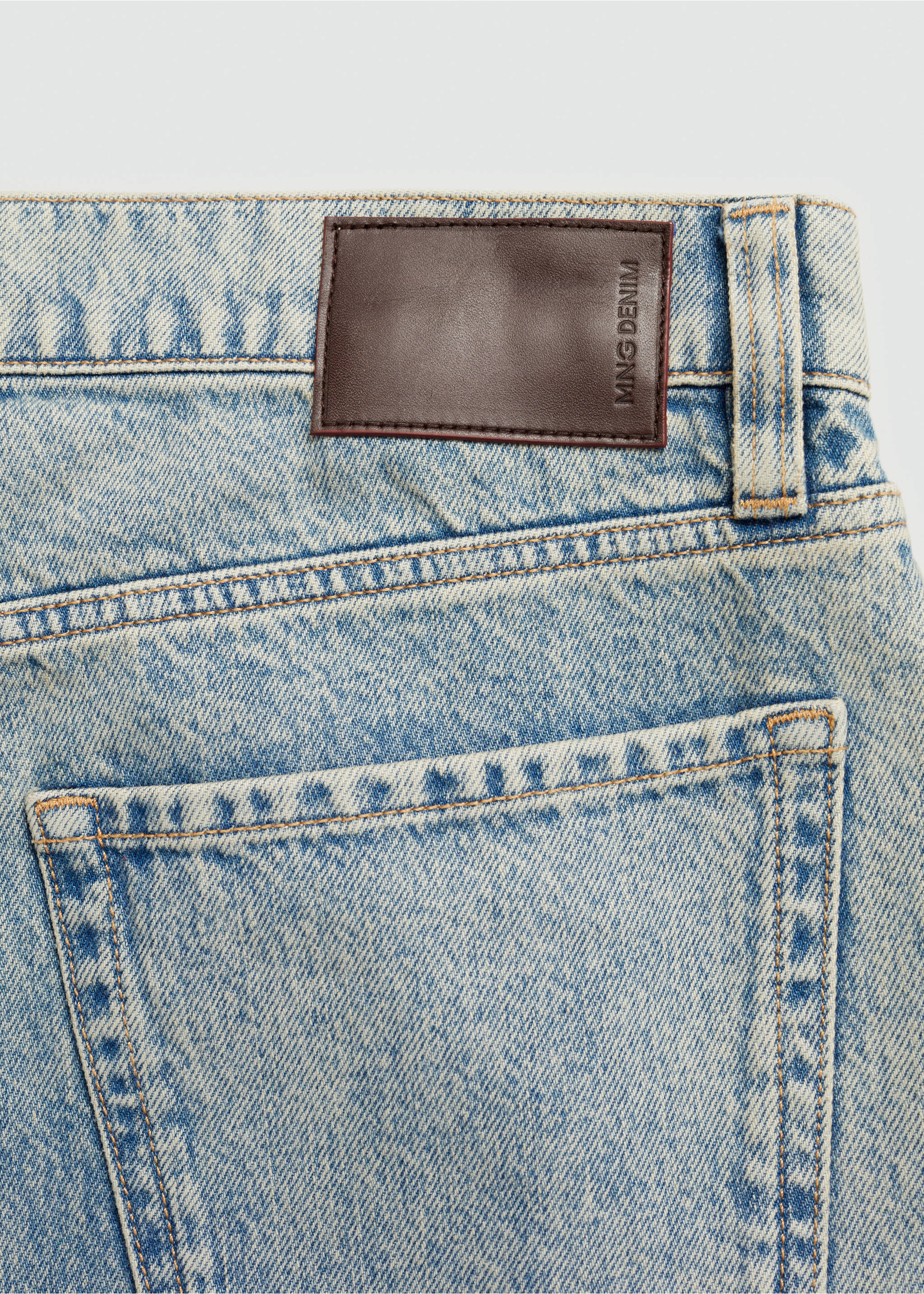 Jeans straight fit bajo vuelta - Detalle del artículo 0, Azul bleach. Ref: 77075972-00.