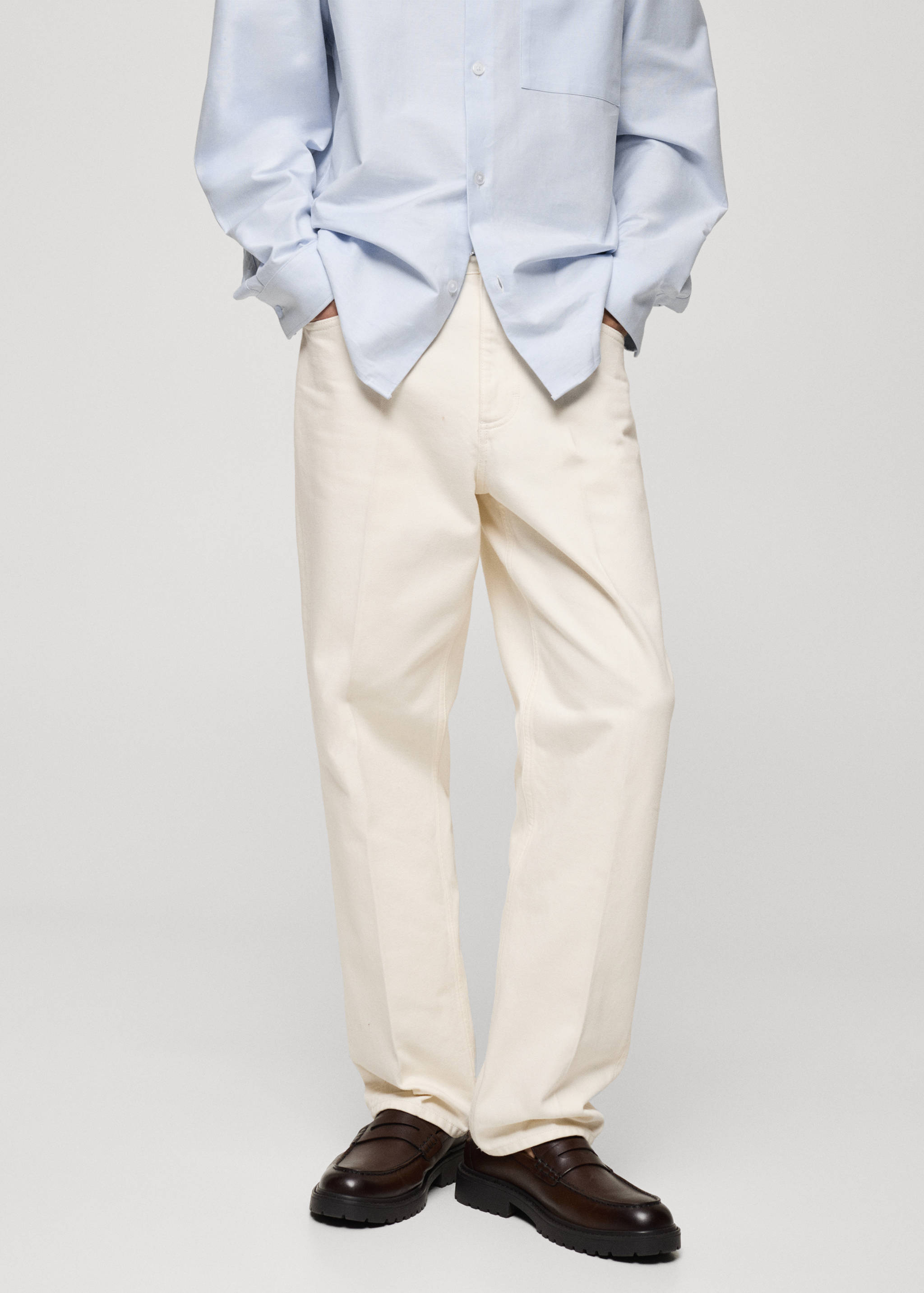 Relaxed-fit jeans with flattened stripe - Medium plane