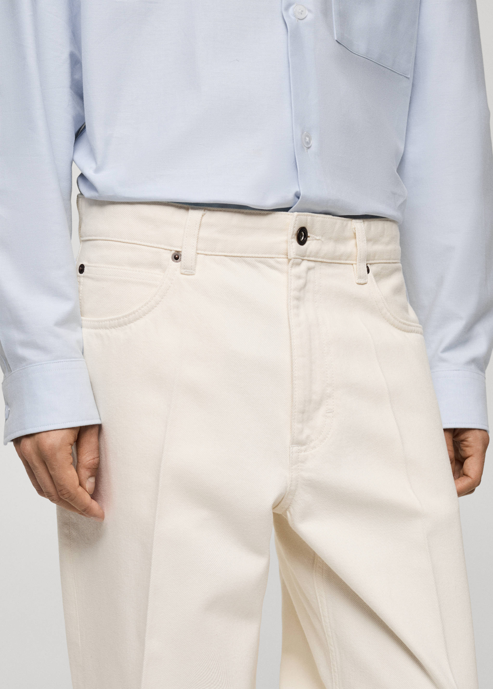 Relaxed-fit jeans with flattened stripe - Details of the article 1