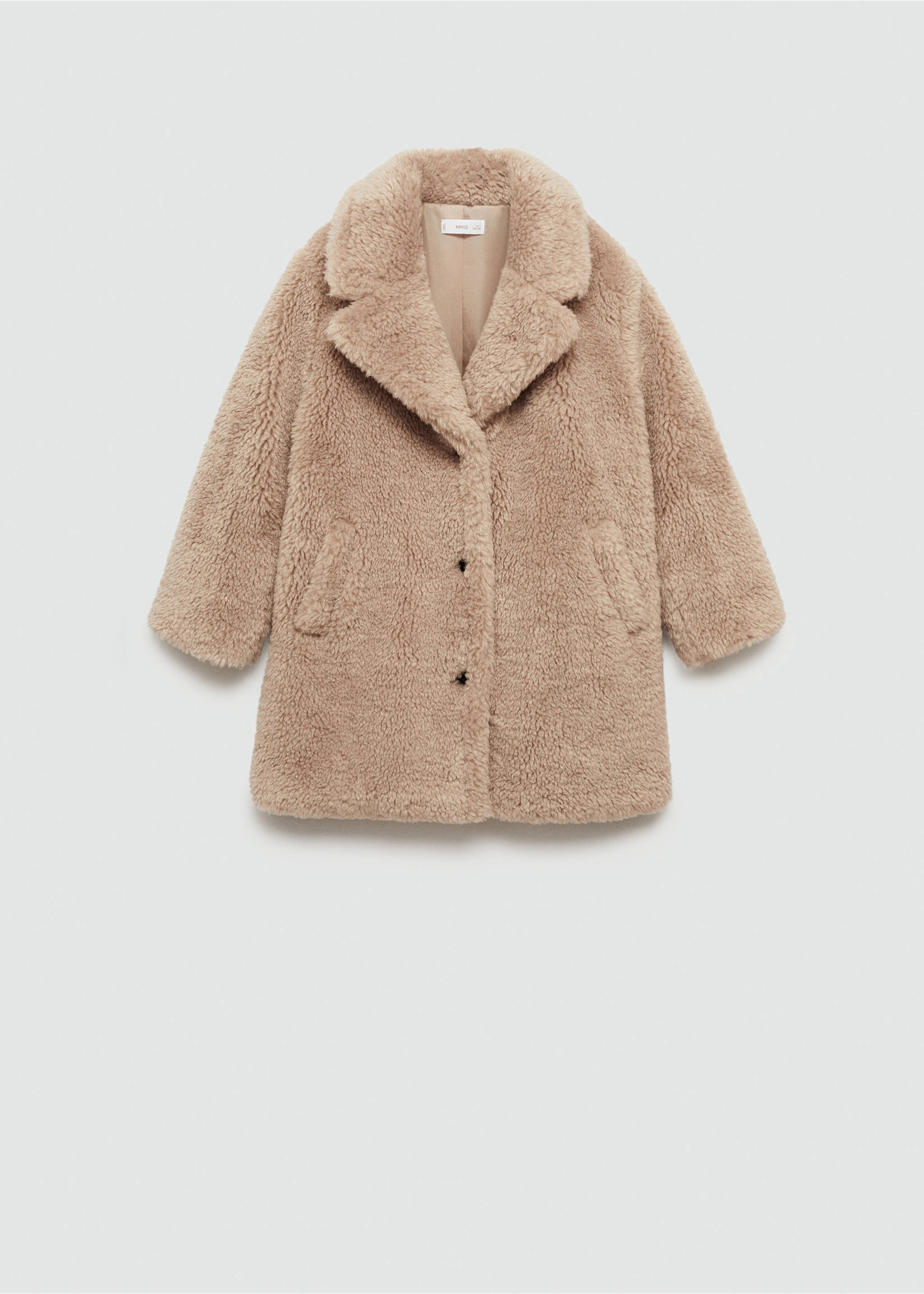 Manteau imitation mouton - Article sans modèle, Marron moyen. Ref: 77075974-00.