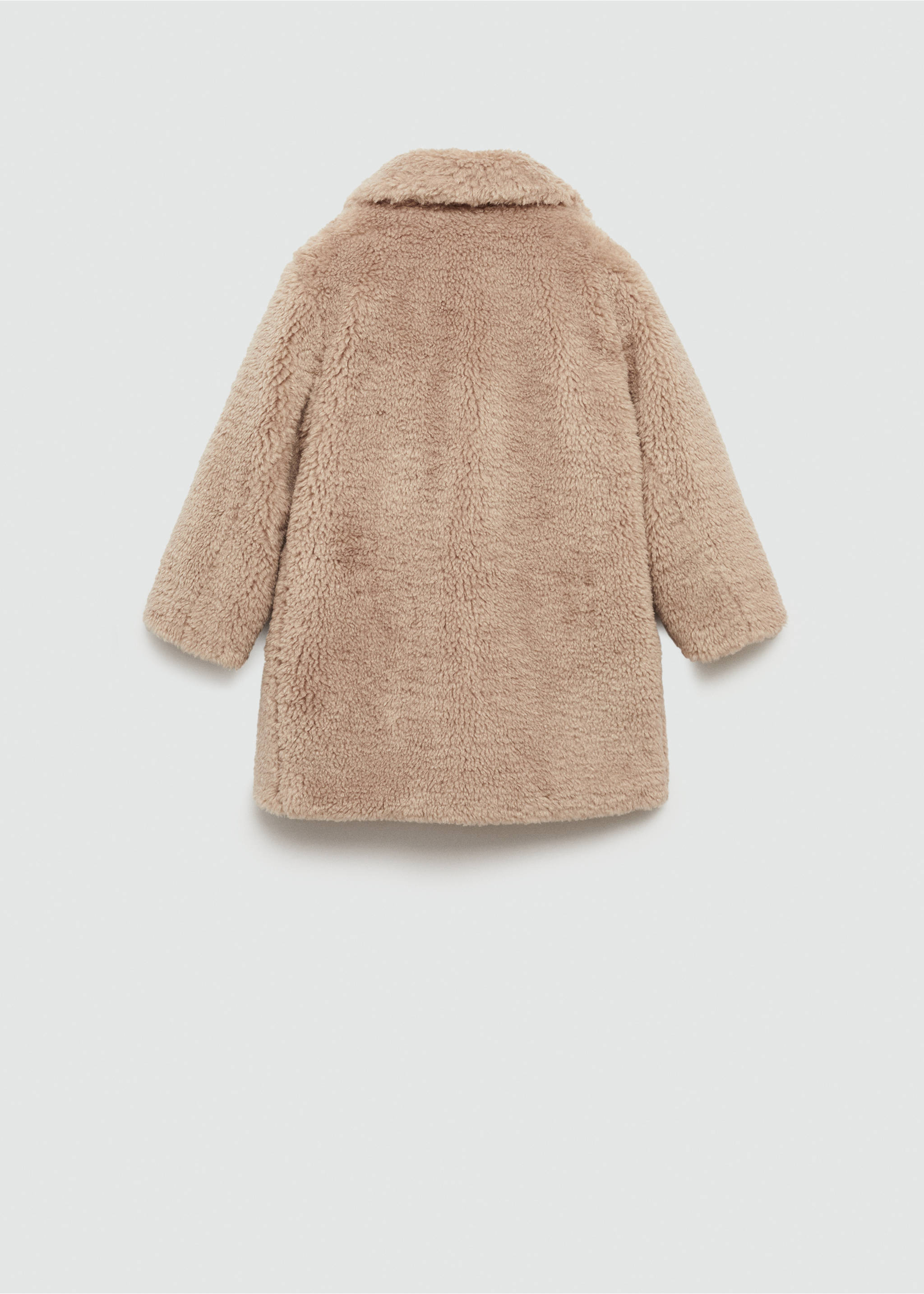 Manteau imitation mouton - Verso de l’article, Marron moyen. Ref: 77075974-00.