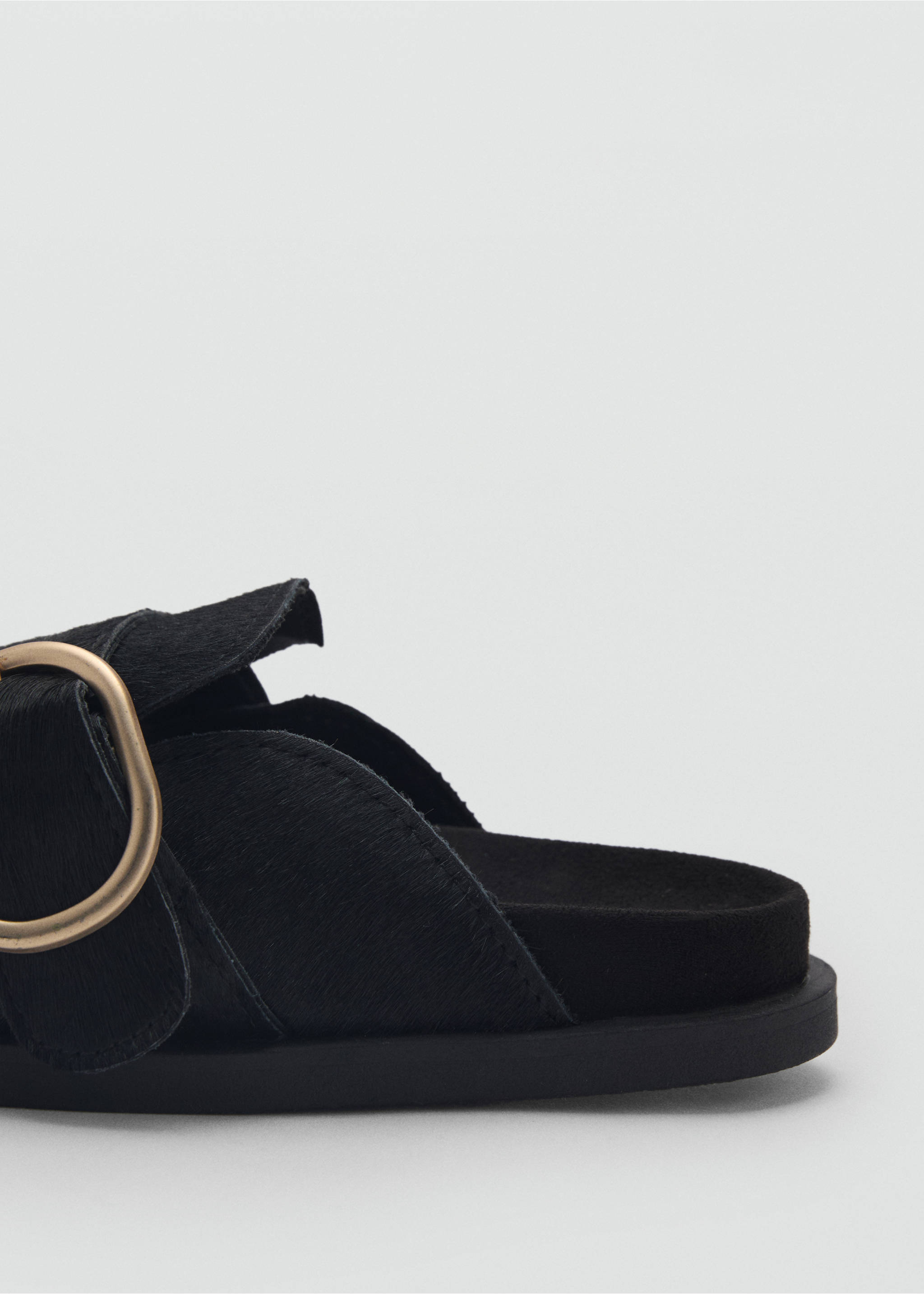 Leren klomp met gesp - Detail van het artikel 1, Zwart. Ref: 77075975-00.