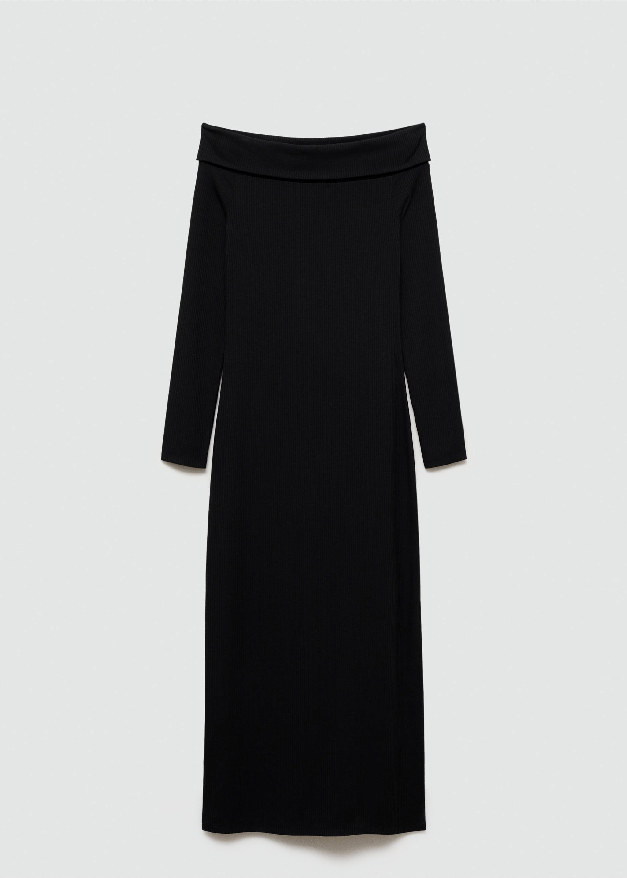Lange jurk met onbedekte schouders - Artikel zonder model, Zwart. Ref: 77075984-00.