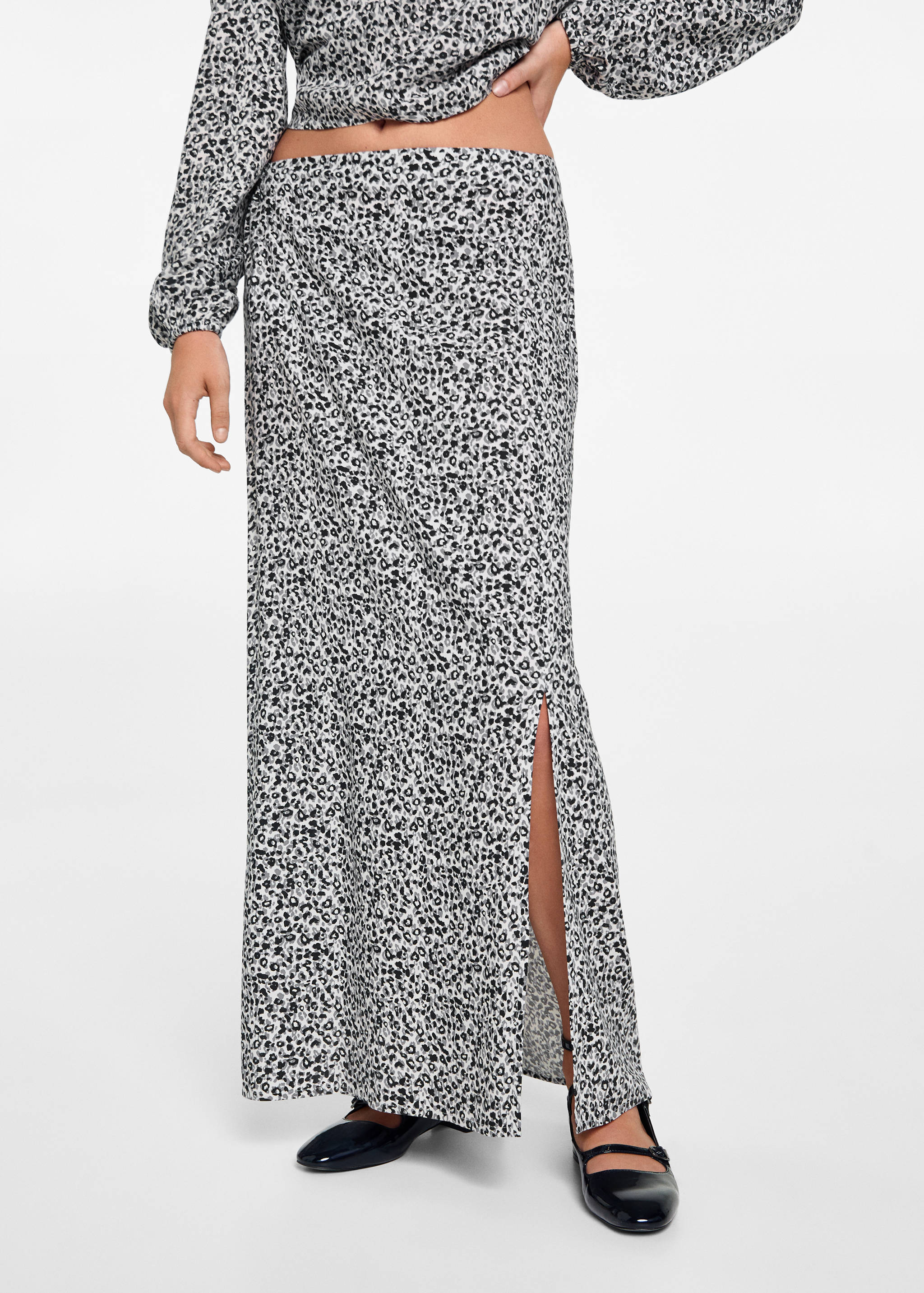 Midi-Rock mit Leo-Dessin - Mittlere Ansicht