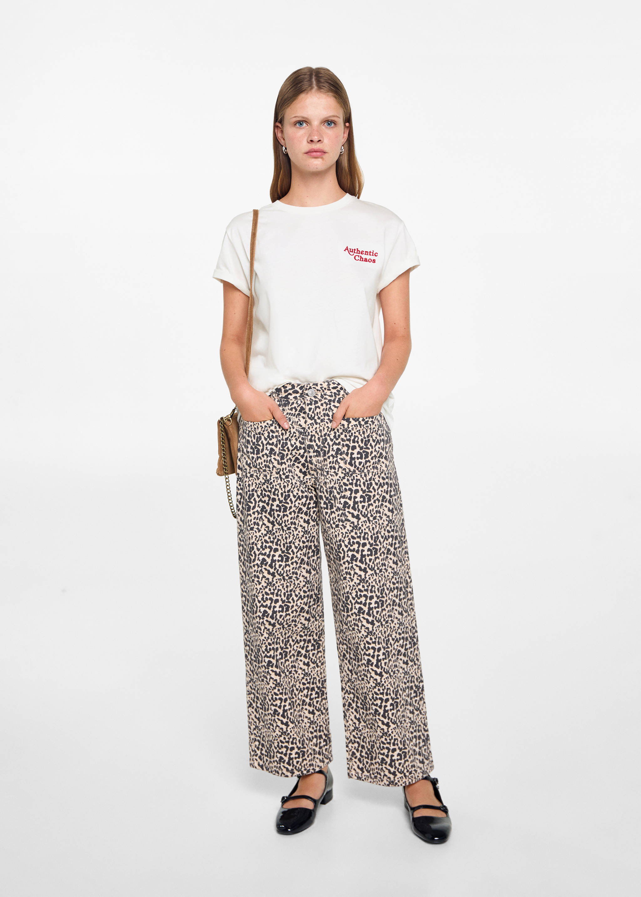 Embroidered detail cotton T-shirt - General plane