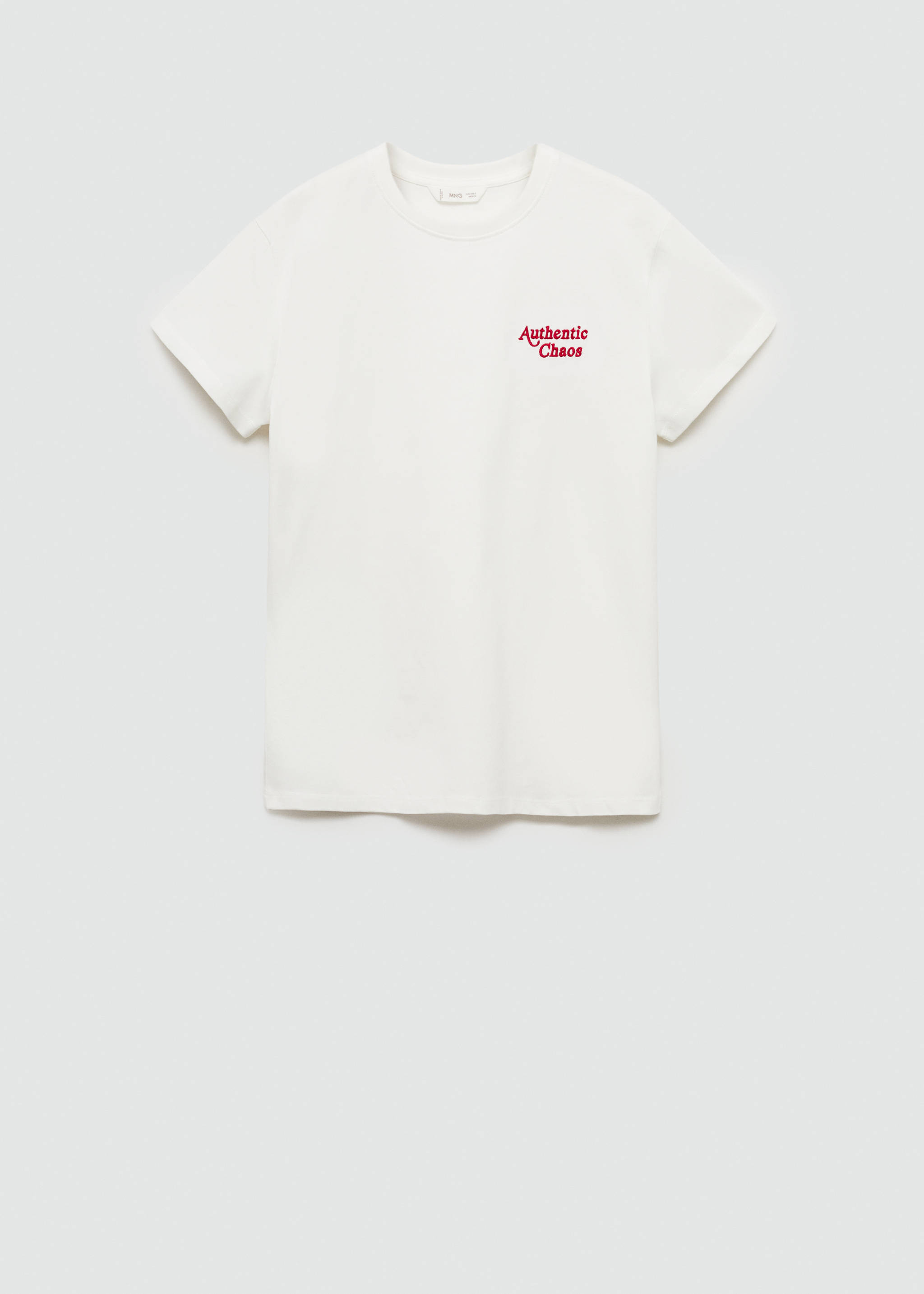 Embroidered detail cotton T-shirt - Article without model