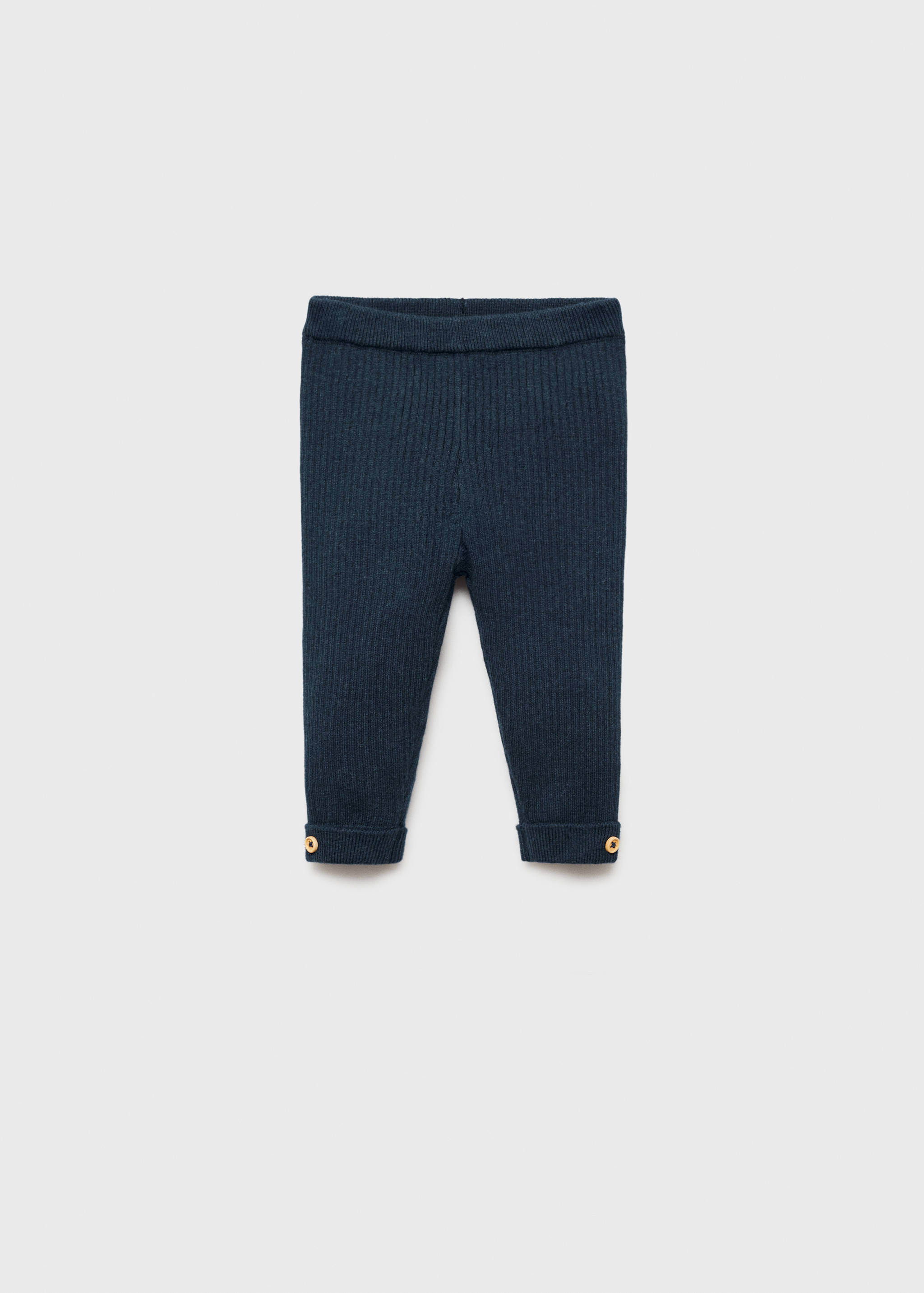 Rolled-up hem ribbed leggings - Article without model