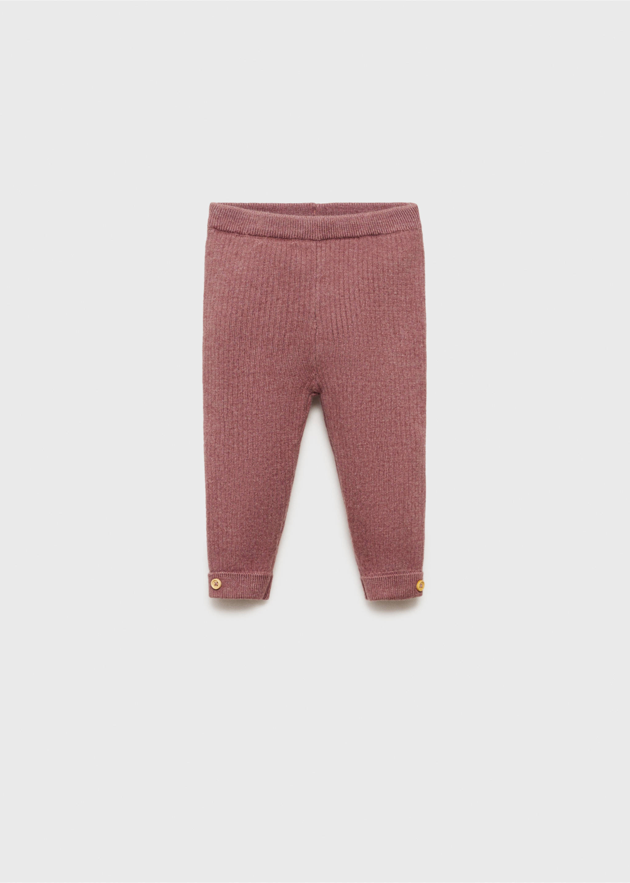 Rolled-up hem ribbed leggings - Article without model, Burgundy. Ref: 77075995-00.