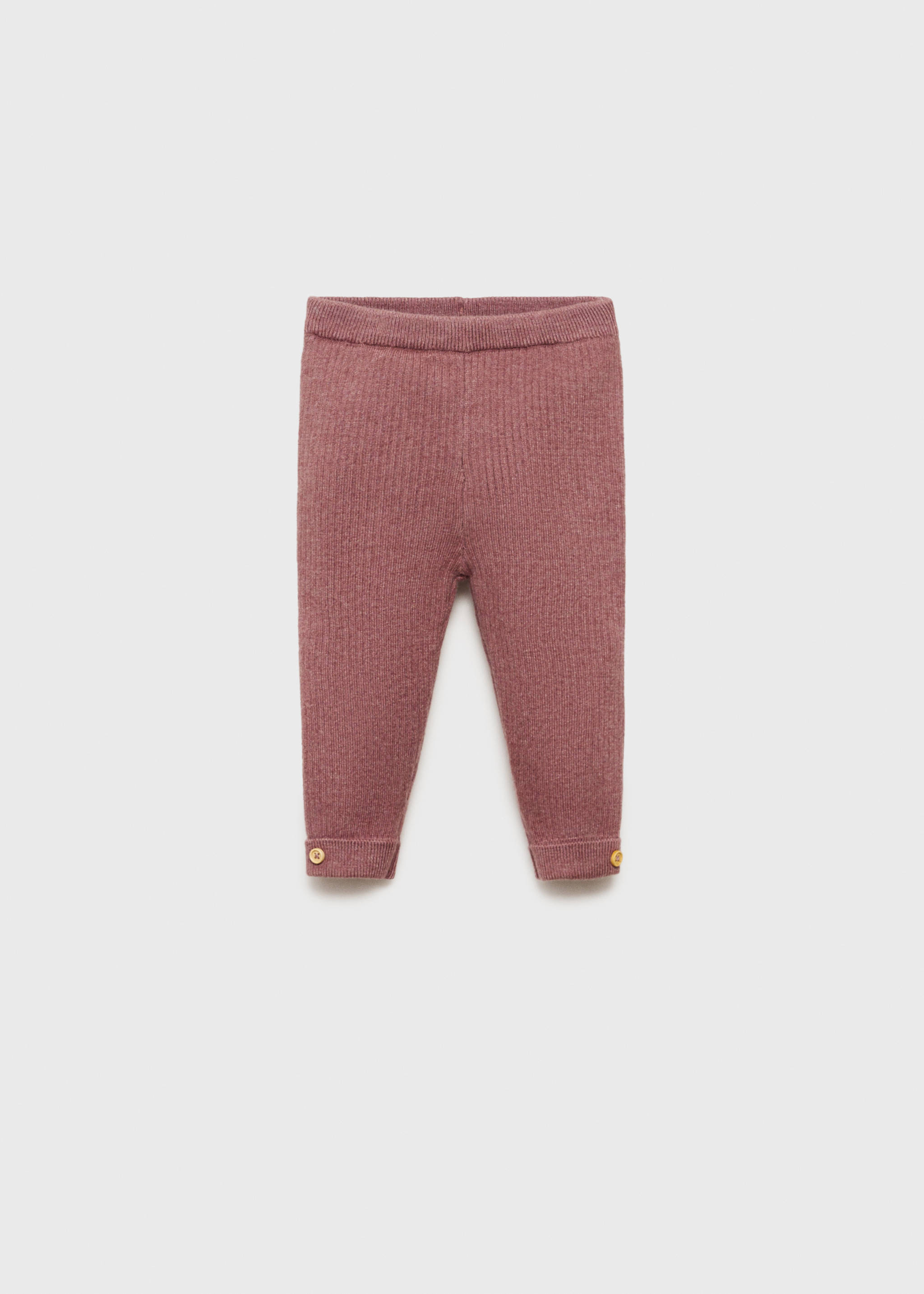 Rolled-up hem ribbed leggings - Article without model