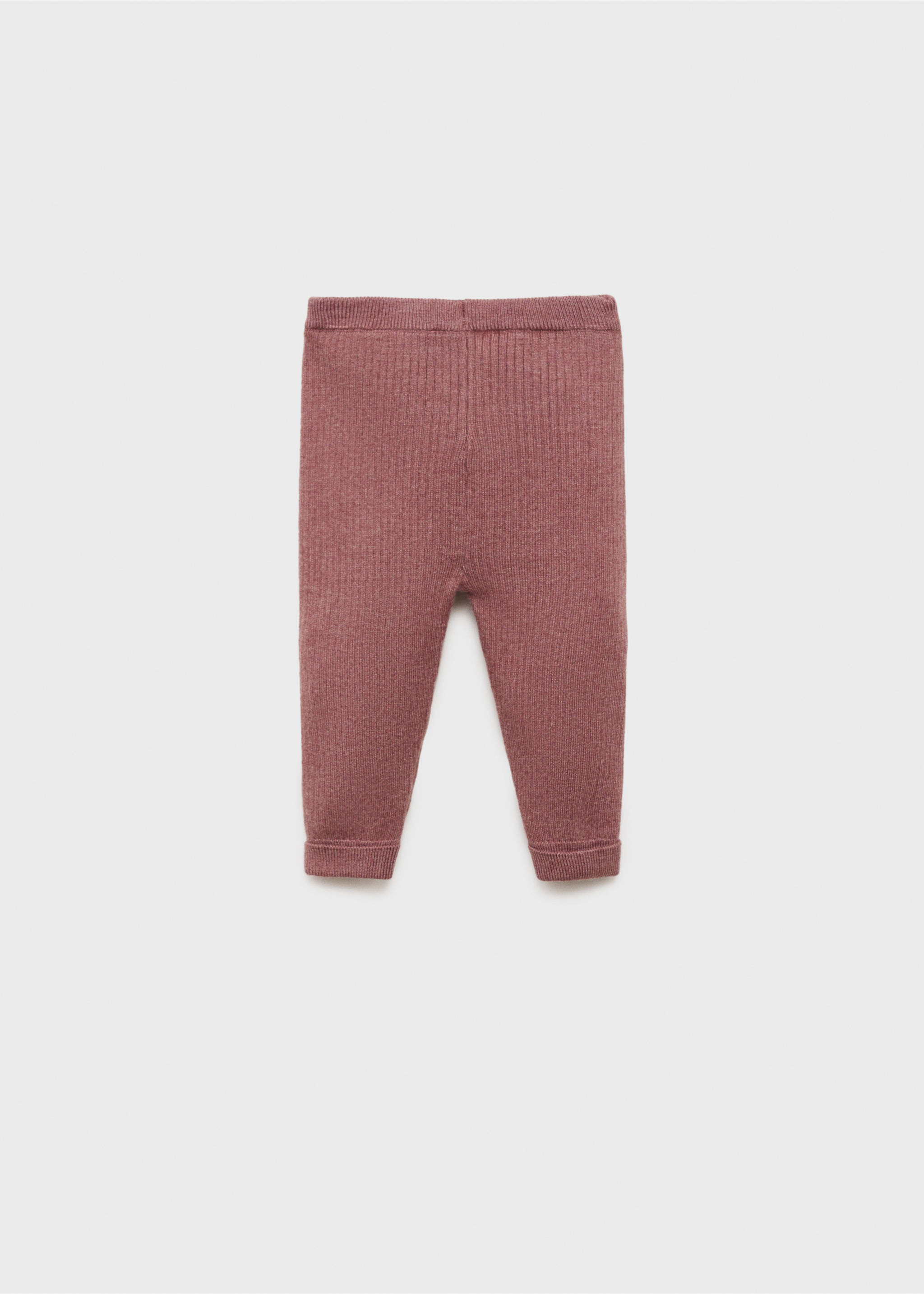 Rolled-up hem ribbed leggings - Reverse of the article, Burgundy. Ref: 77075995-00.