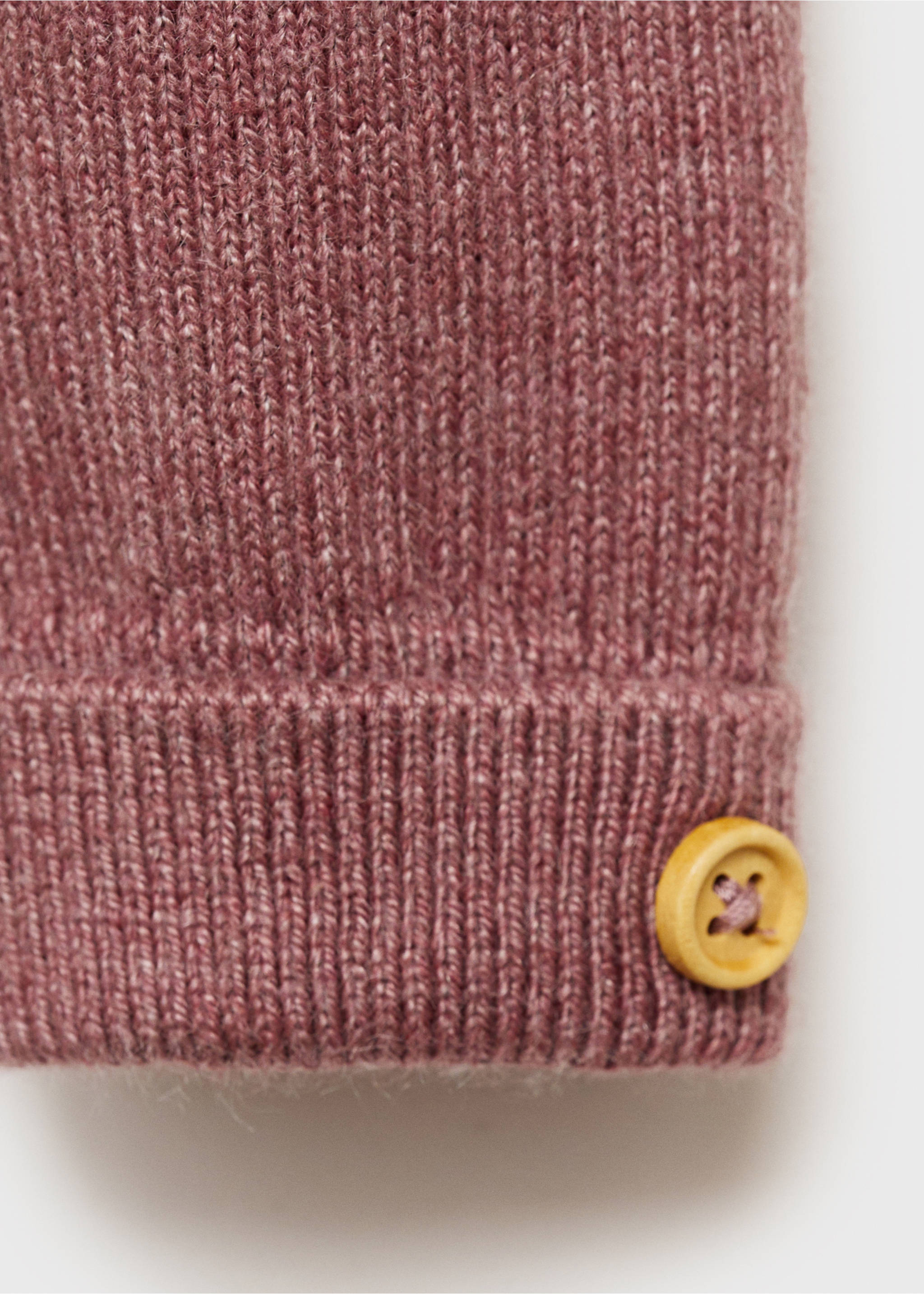 Rolled-up hem ribbed leggings - Details of the article 8, Burgundy. Ref: 77075995-00.