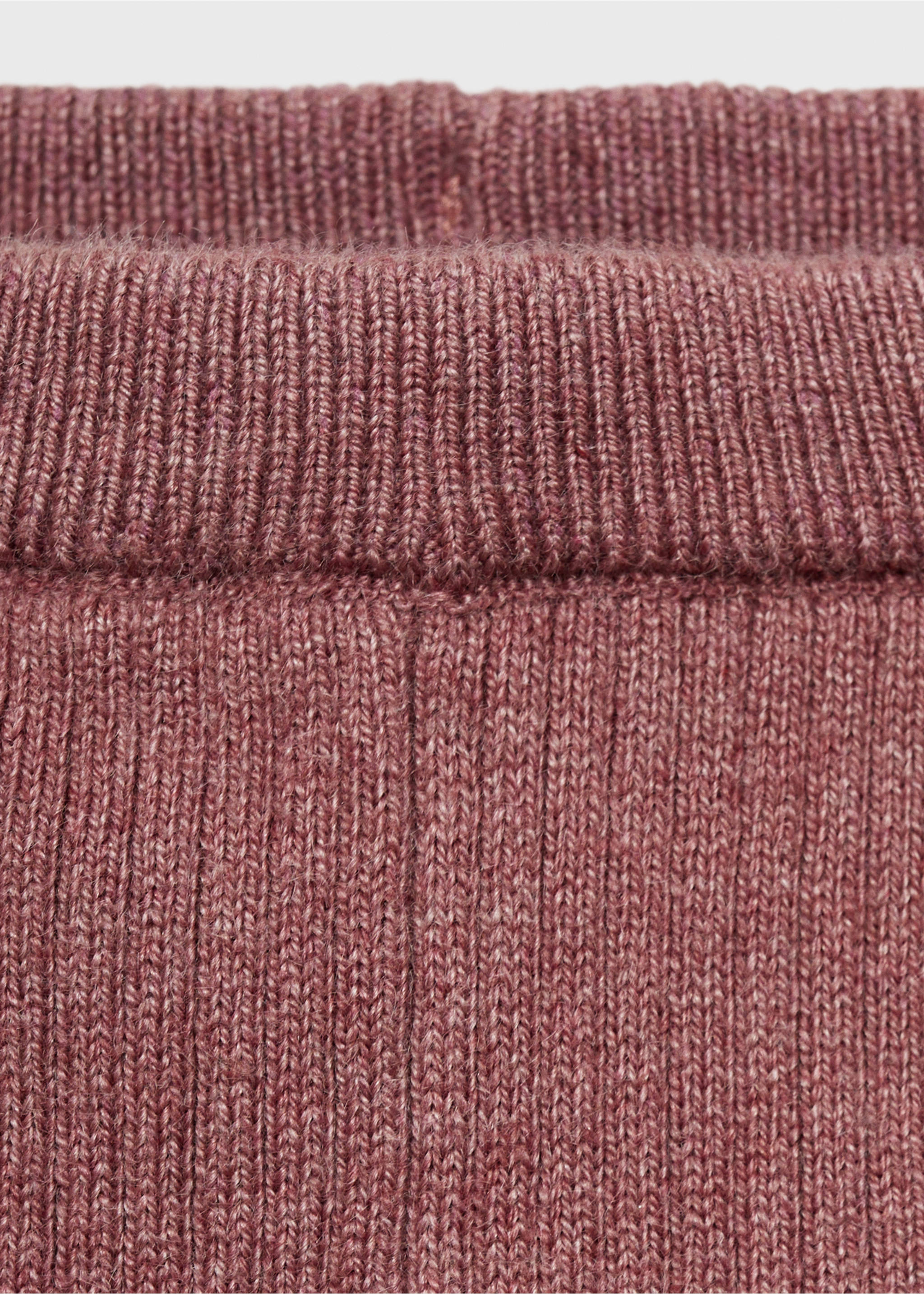 Rolled-up hem ribbed leggings - Details of the article 0, Burgundy. Ref: 77075995-00.