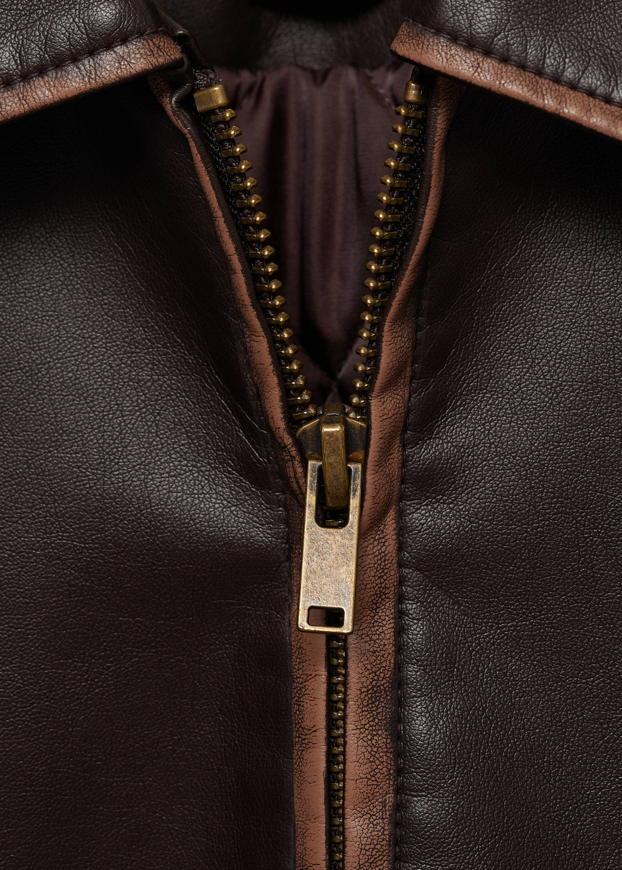 Faux-leather jacket with contrast stitching - Details of the article 8