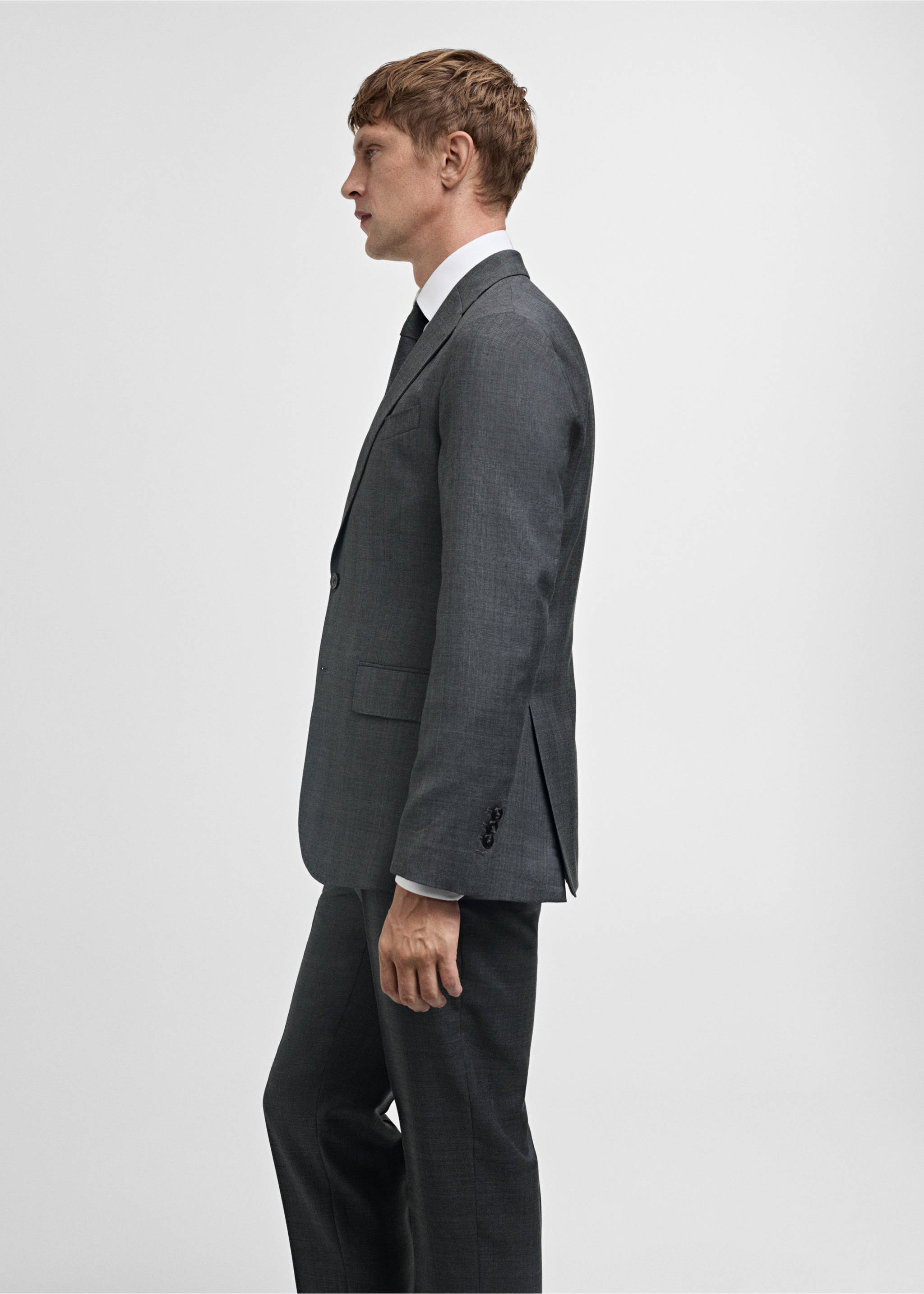 Blazer de costume Venecia 100 % laine vierge slim-fit - Détail de l'article 2, Gris. Ref: 77076006-00.