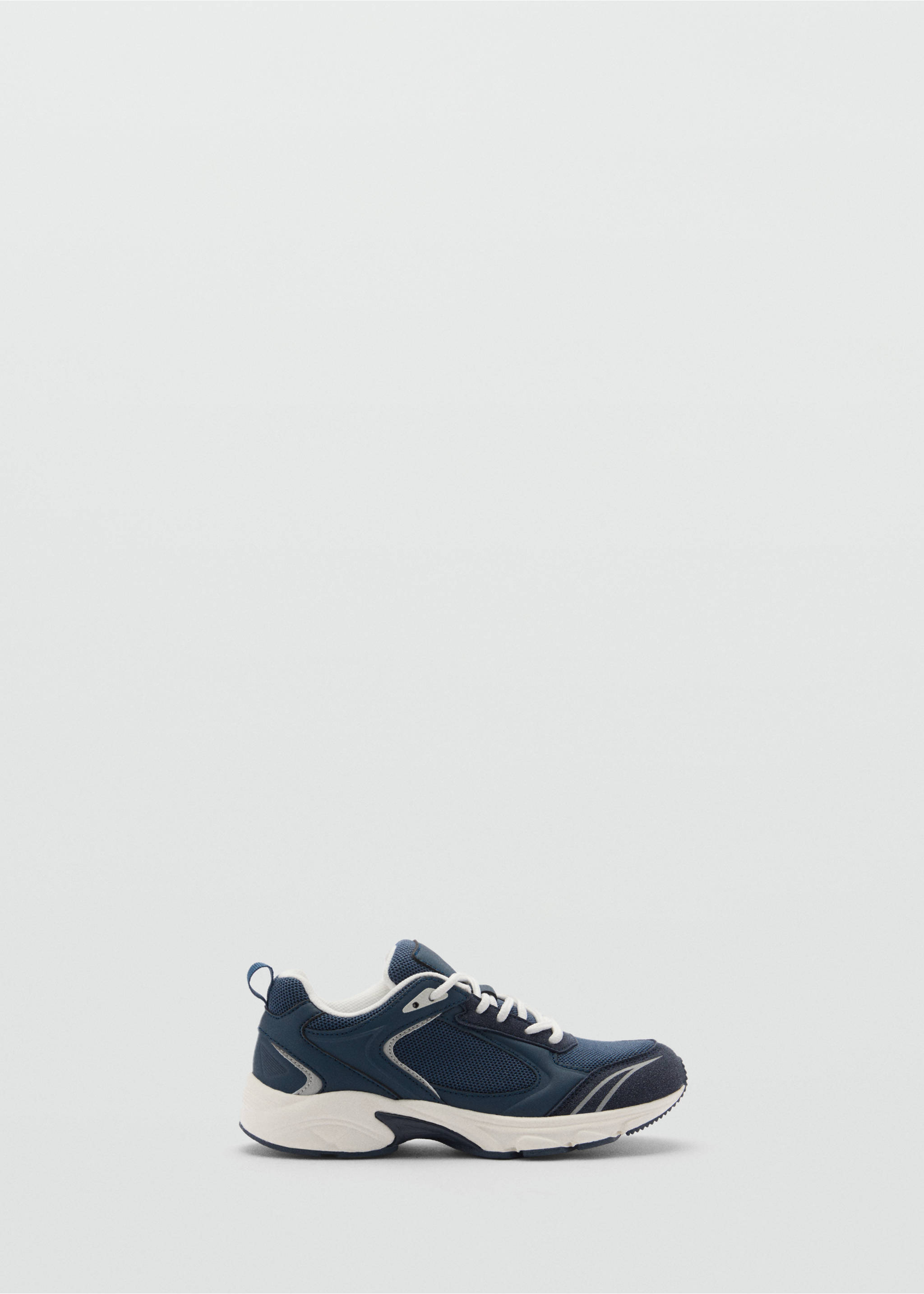 Lace-up mixed sneakers - Article without model, Dark Navy. Ref: 77076335-00.
