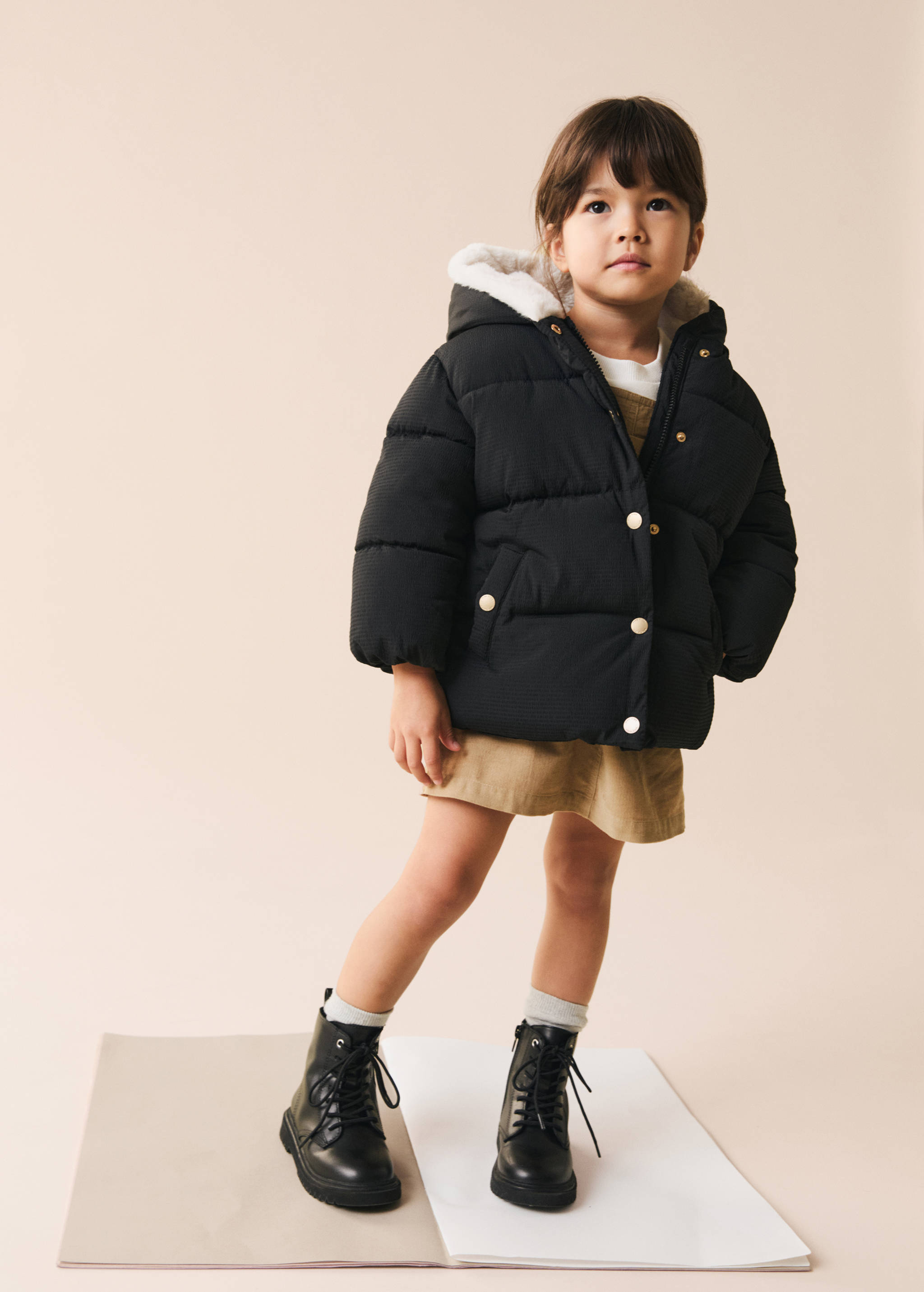 Anorak acolchado capucha pelo - Plano general