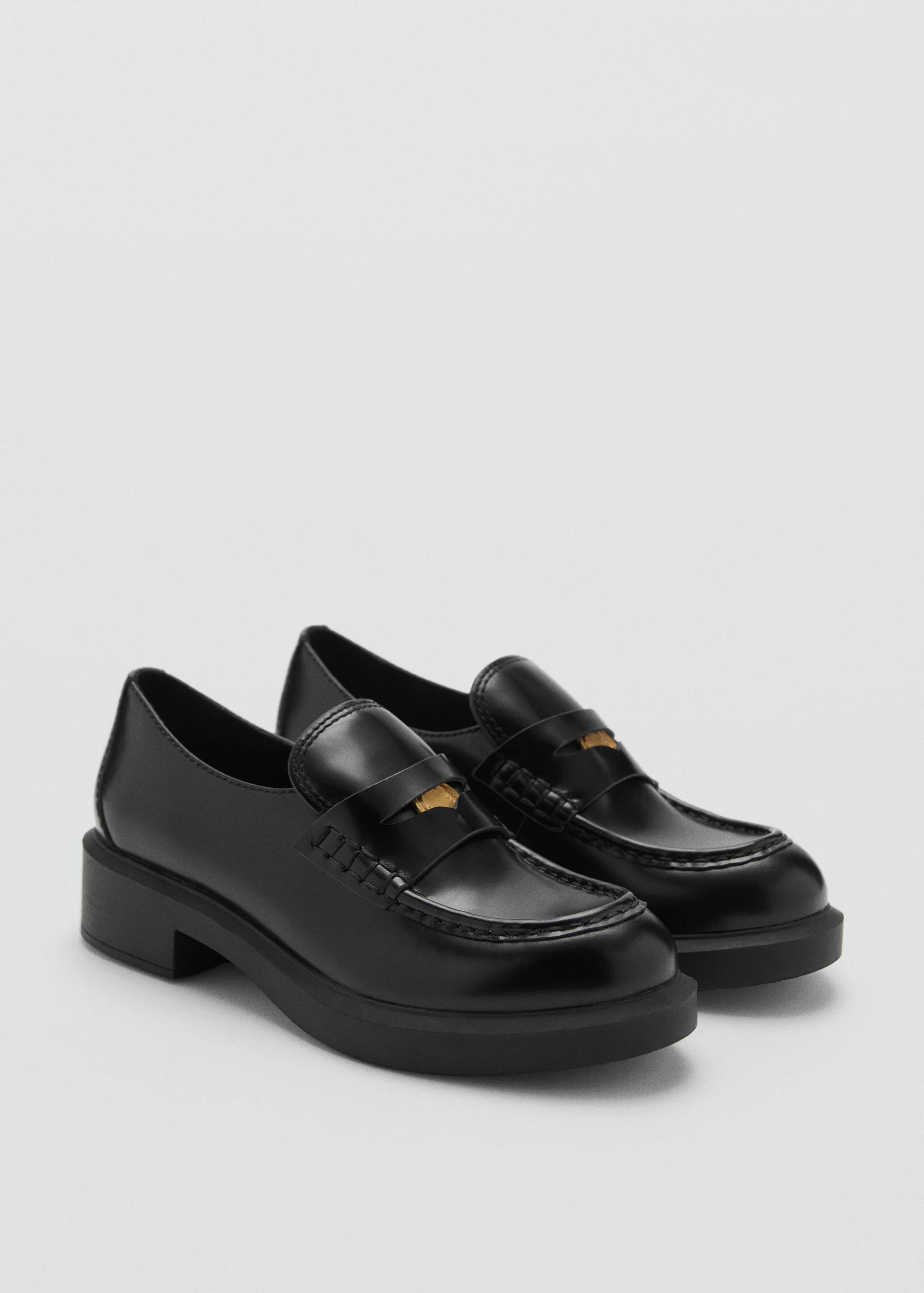 Leather loafers with metallic detail - Medium plane