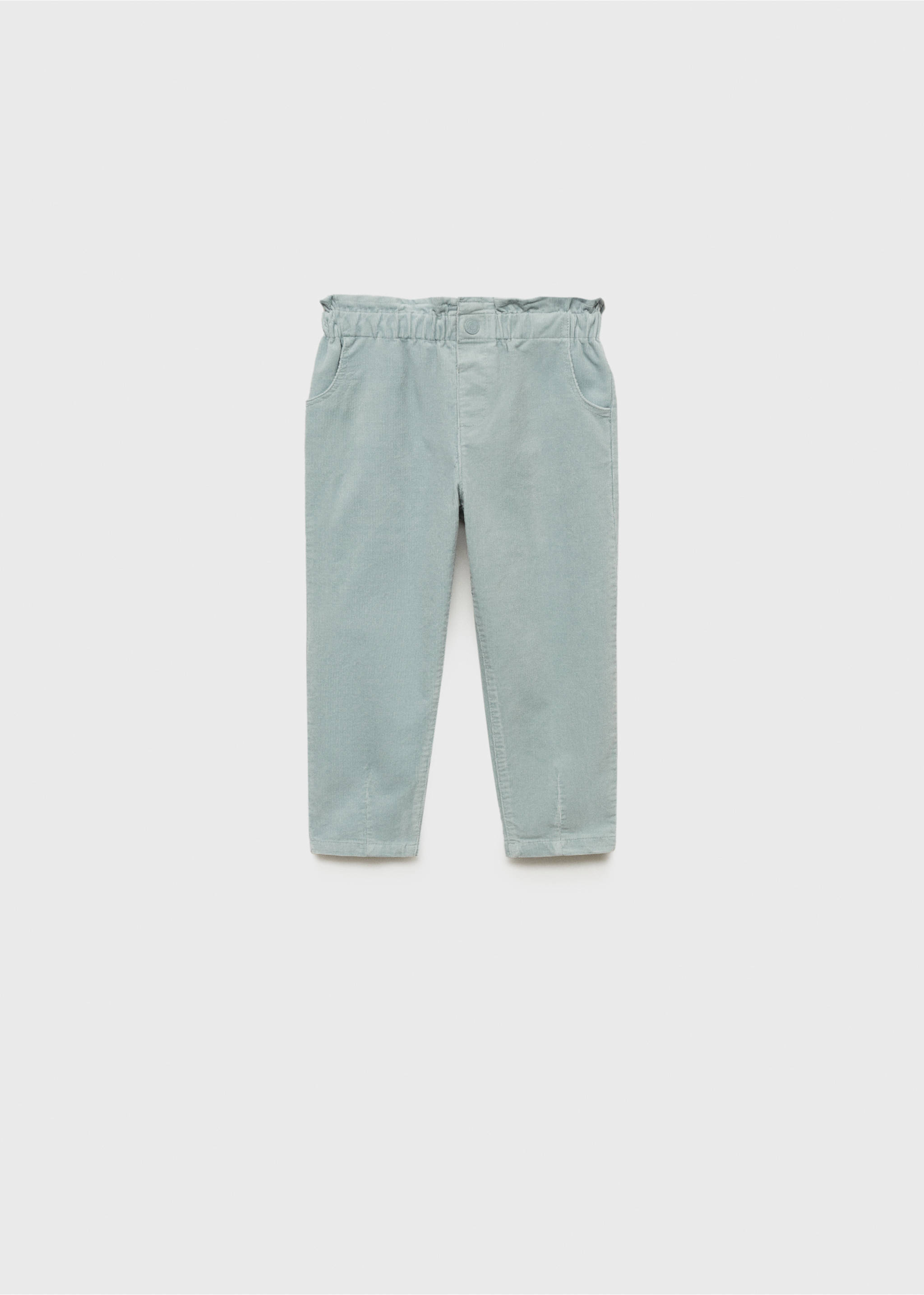 Corduroy paper bag trousers - Article without model, Sky Blue. Ref: 77076344-00.
