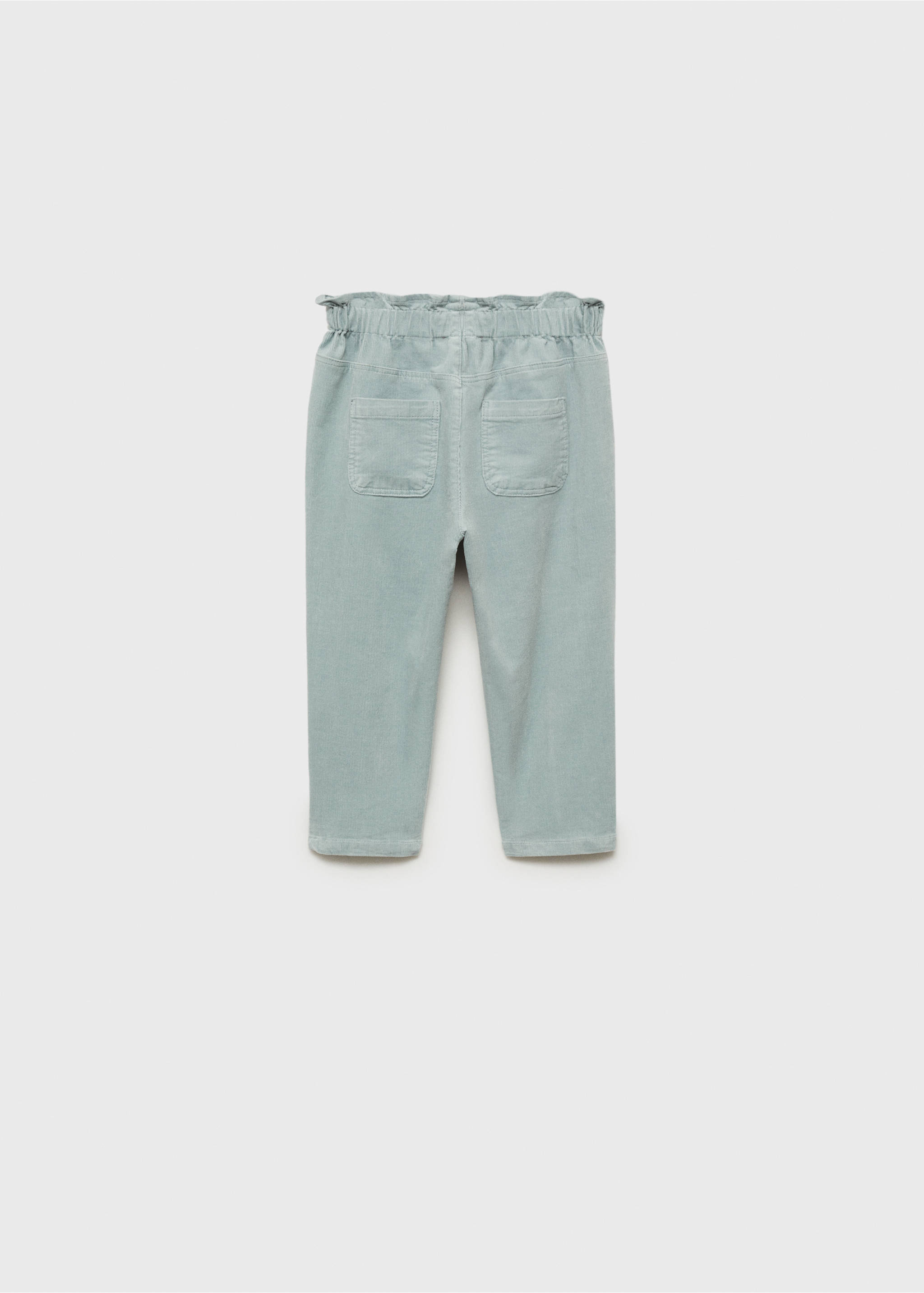 Corduroy paper bag trousers - Reverse of the article, Sky Blue. Ref: 77076344-00.