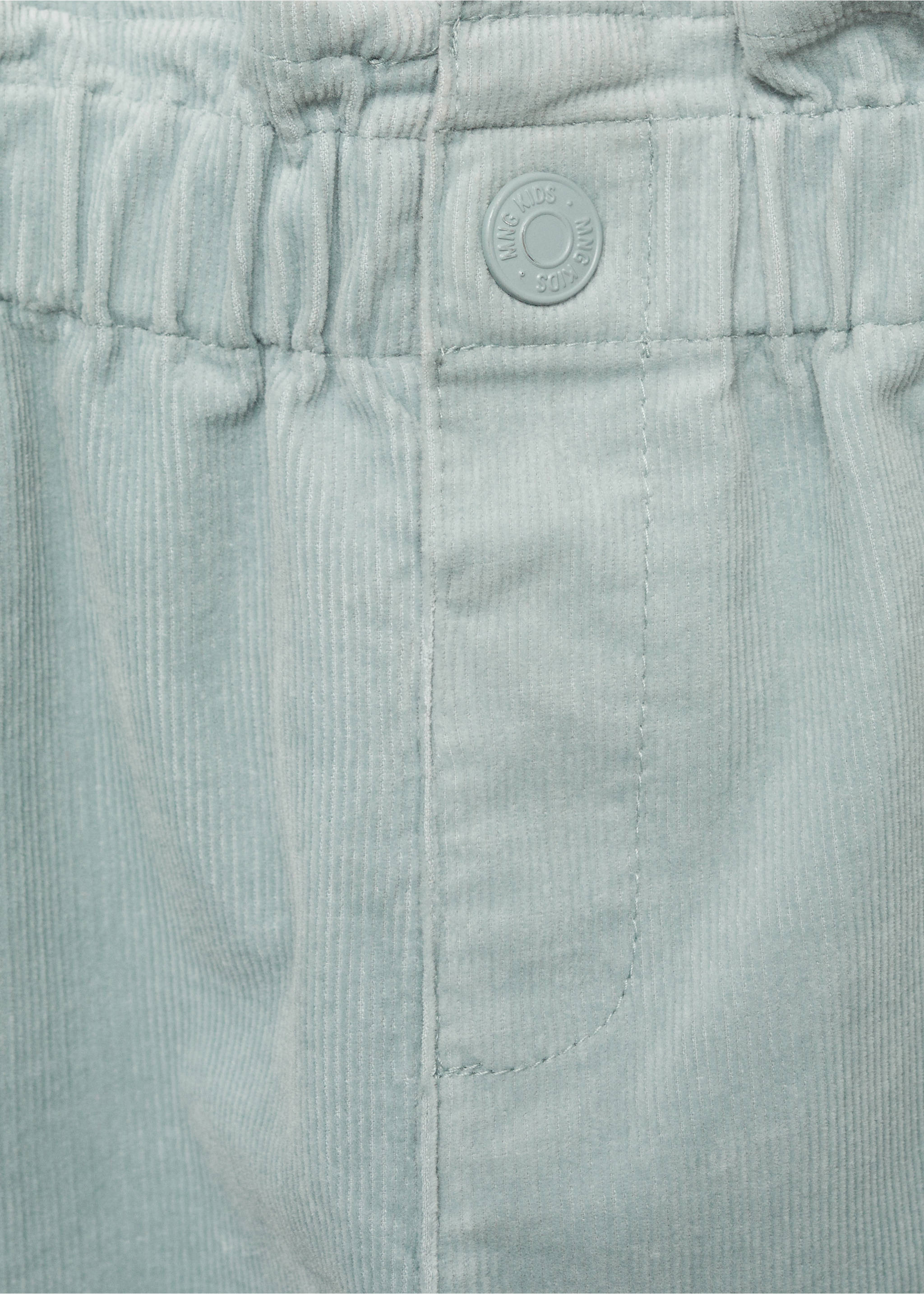 Corduroy paper bag trousers - Details of the article 8, Sky Blue. Ref: 77076344-00.