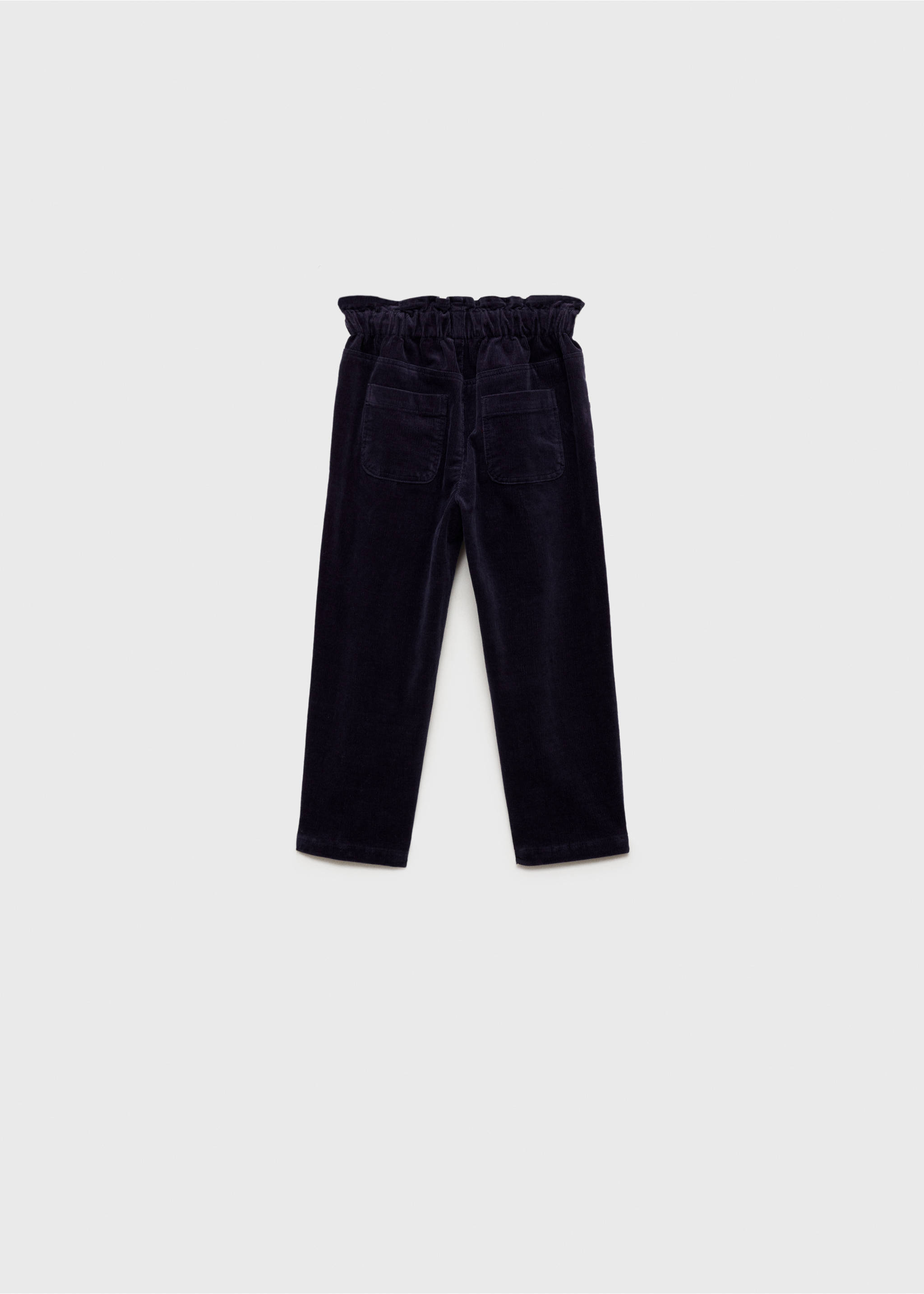 Corduroy paper bag pants - Reverse of the article, Dark Navy. Ref: 77076344-00.