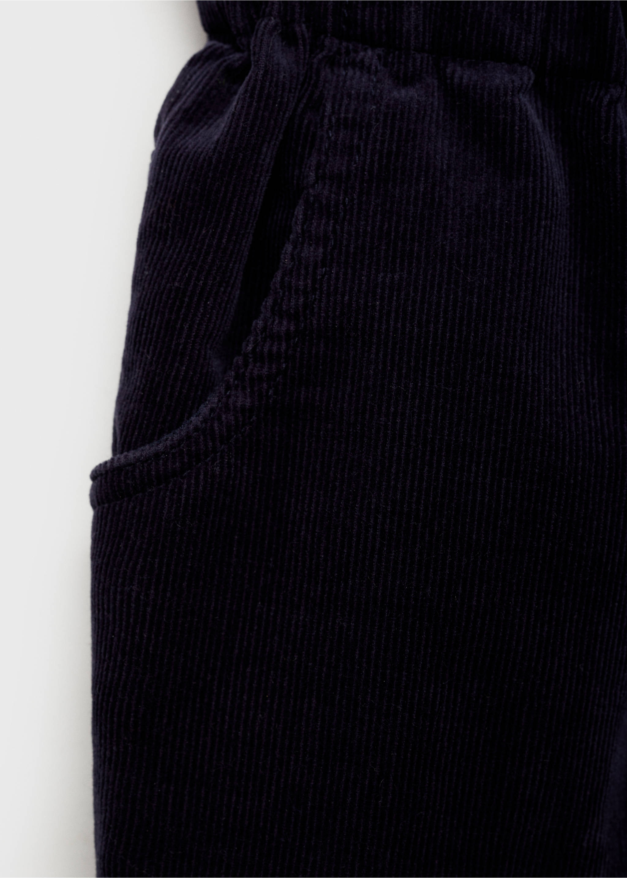 Corduroy paper bag pants - Details of the article 0, Dark Navy. Ref: 77076344-00.