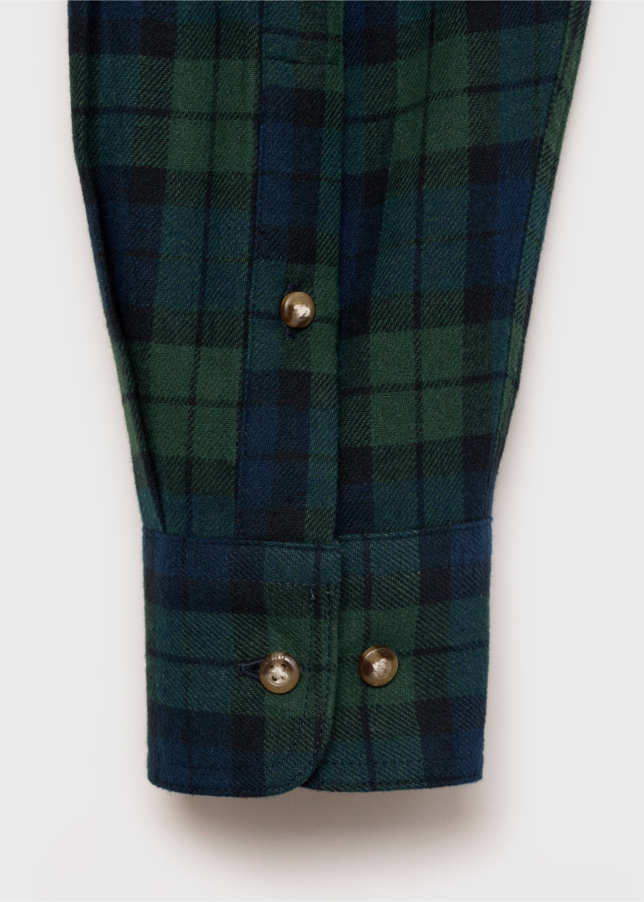 Kariertes Baumwollhemd - Detail des Artikels 0, Grün. Ref: 77076350-00.