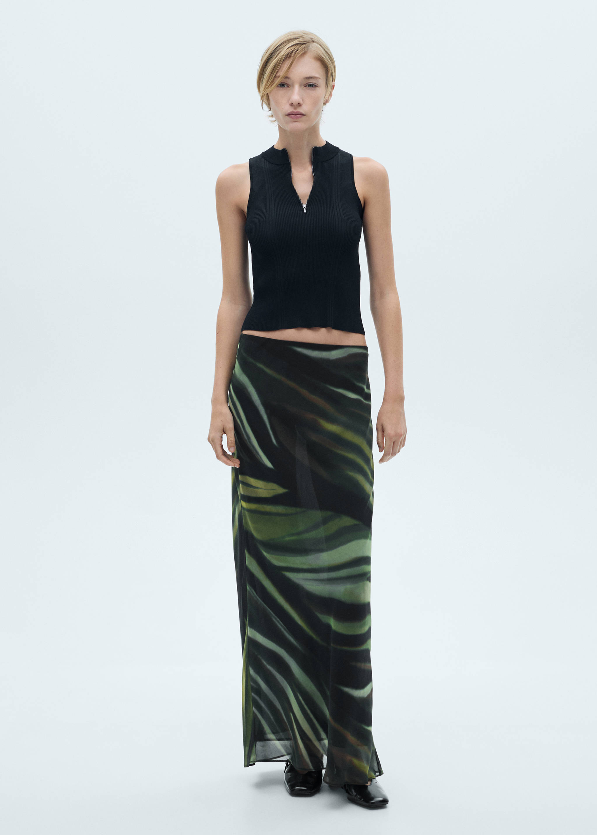 Printed long skirt - General plane
