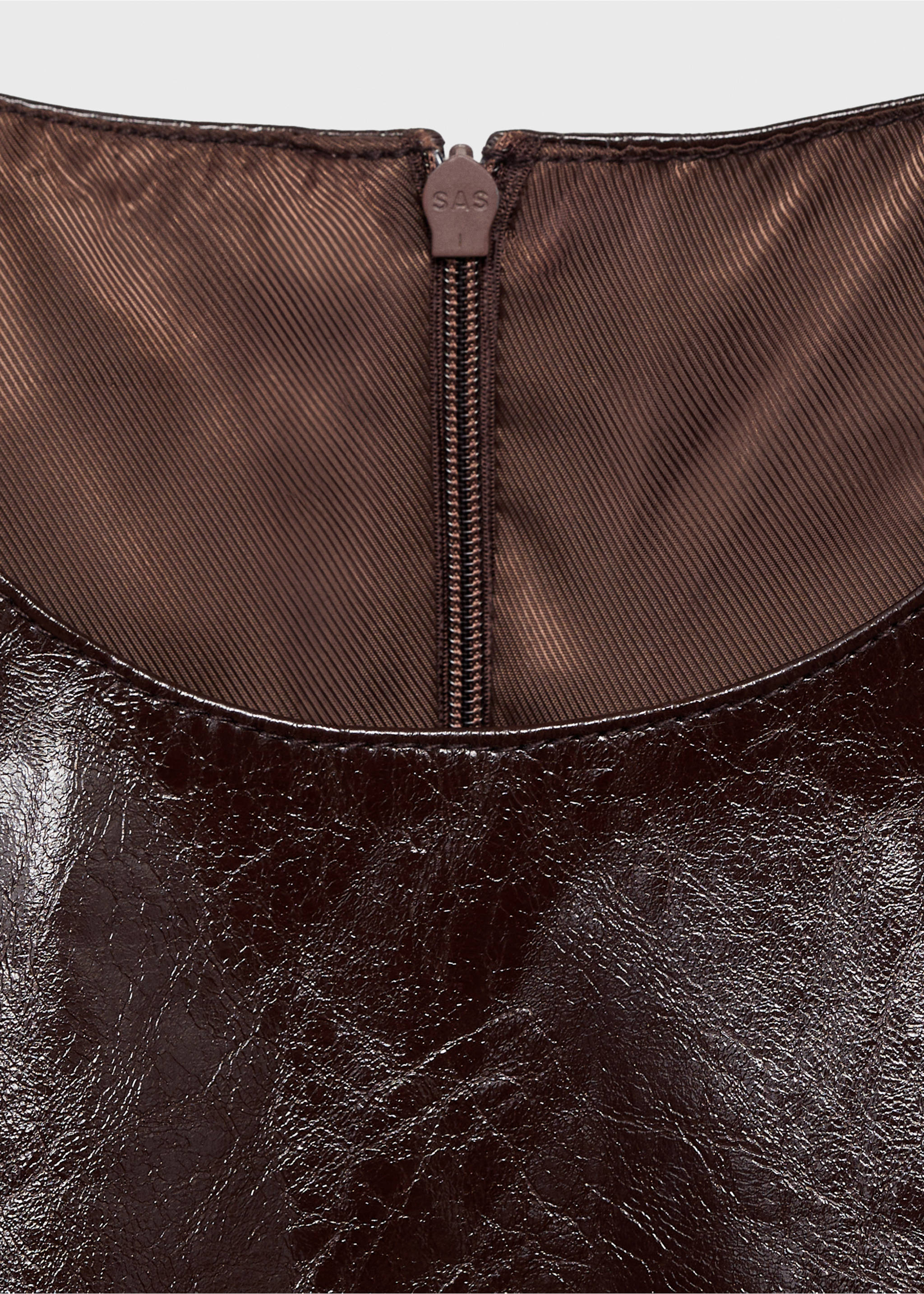 Haljina od umjetne kože bez rukava - Detalji artikla 8, Boja vina. Ref: 77076722-00.