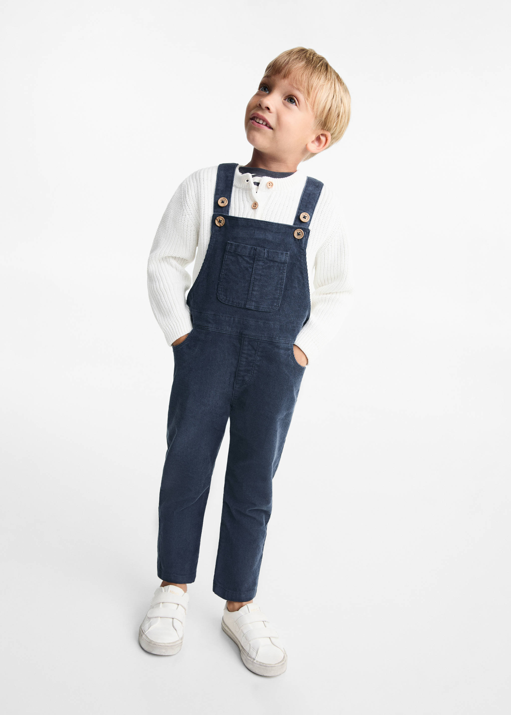 Pocket corduroy dungarees - General plane