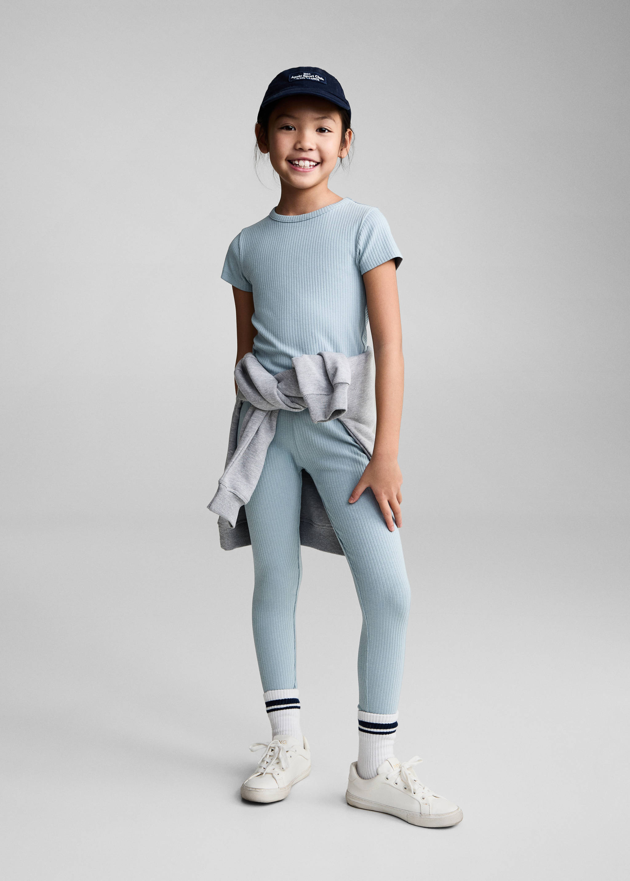 Cotton ribbed leggings - General plane