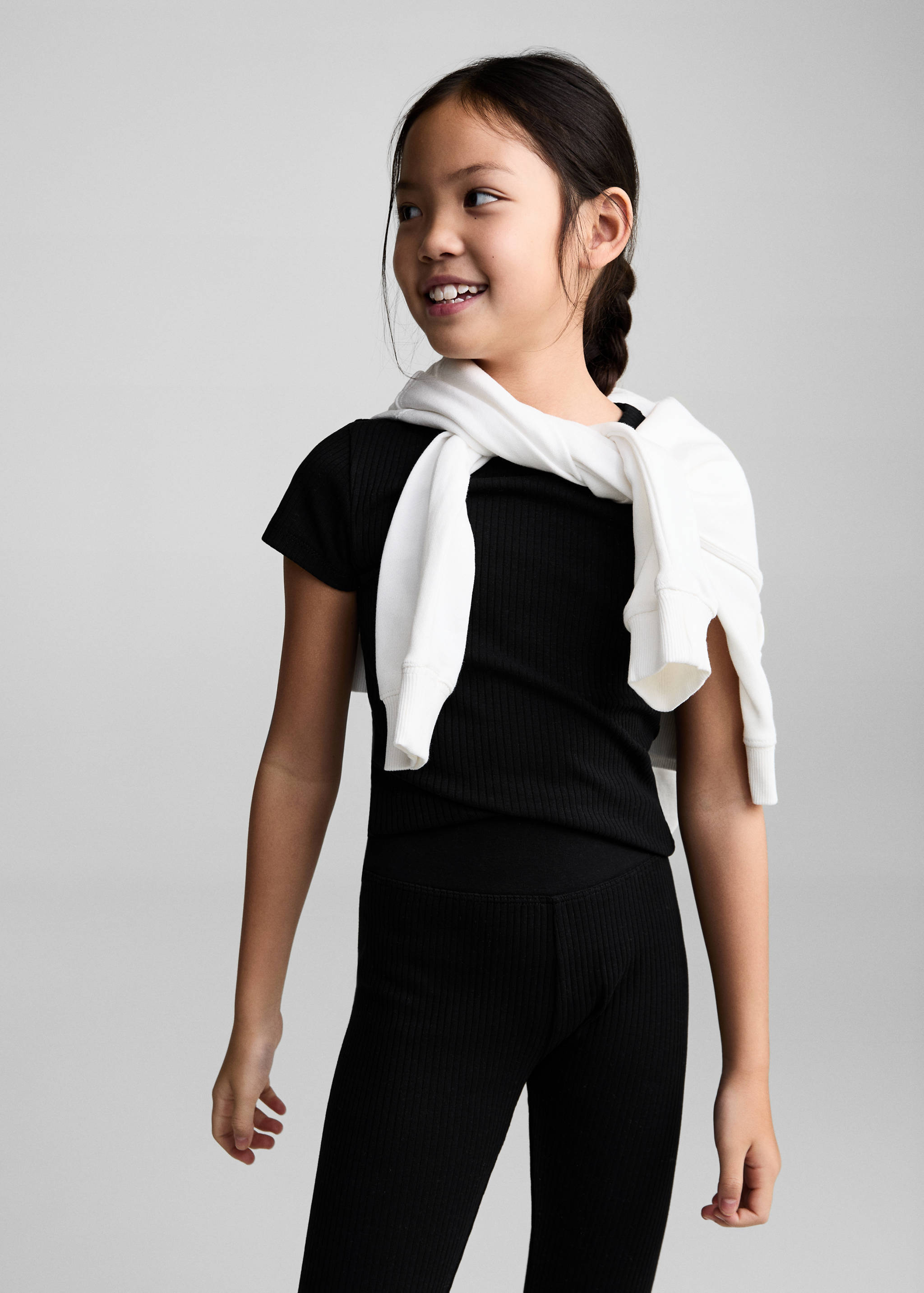 Cotton ribbed leggings - Medium plane