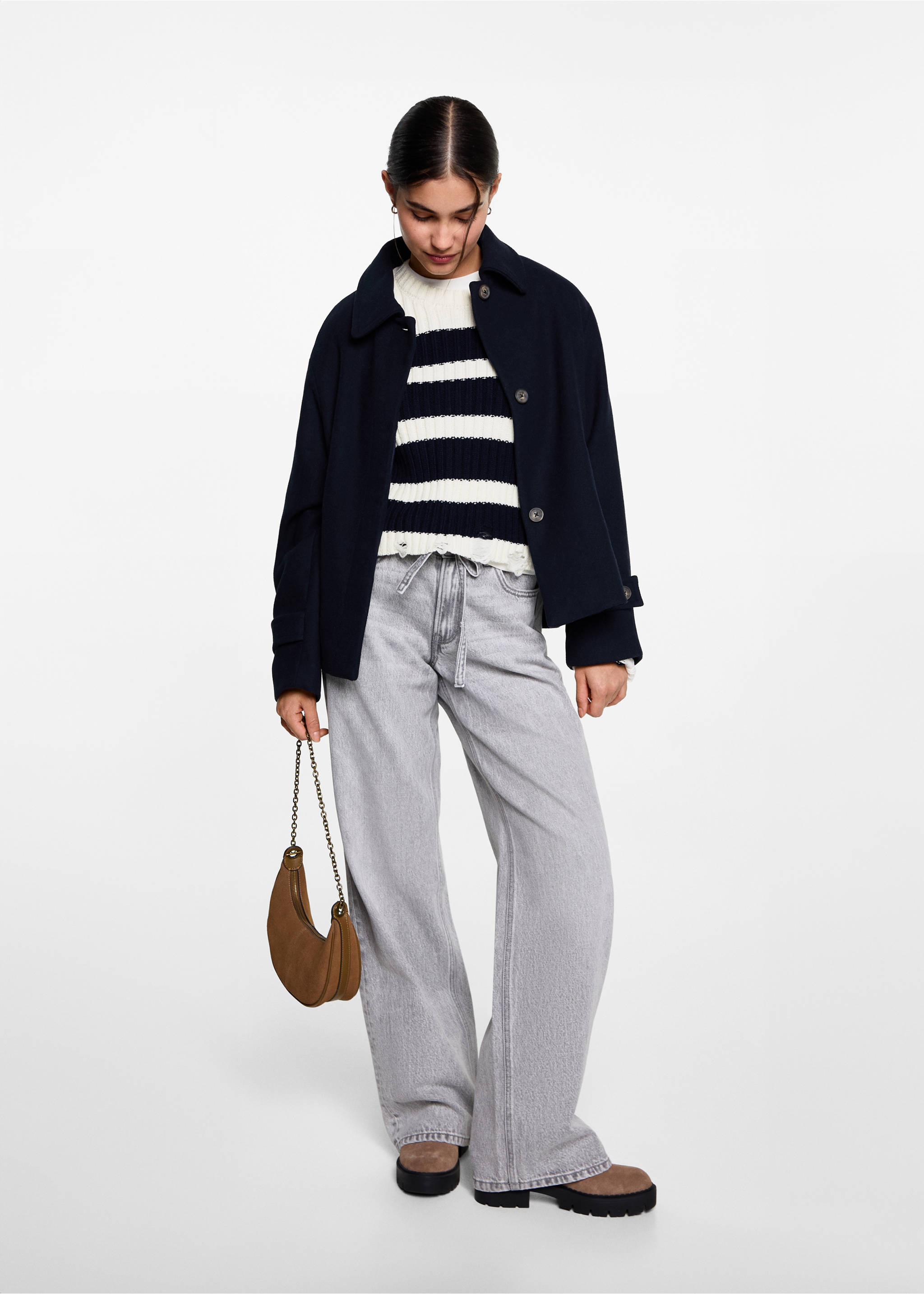 Knit striped sweater - General plane, Dark Navy. Ref: 77076736-00.