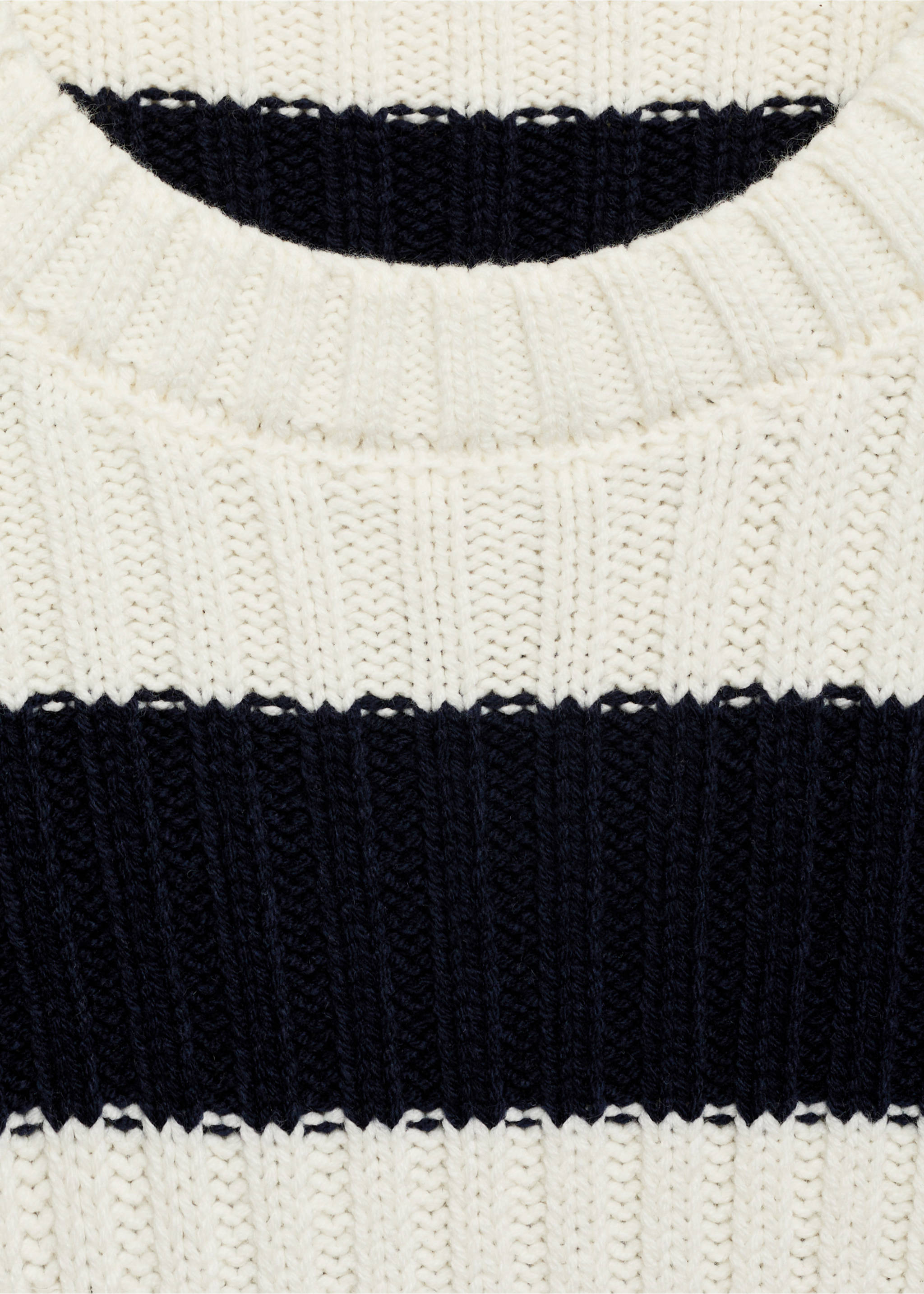 Knit striped sweater - Details of the article 8, Dark Navy. Ref: 77076736-00.