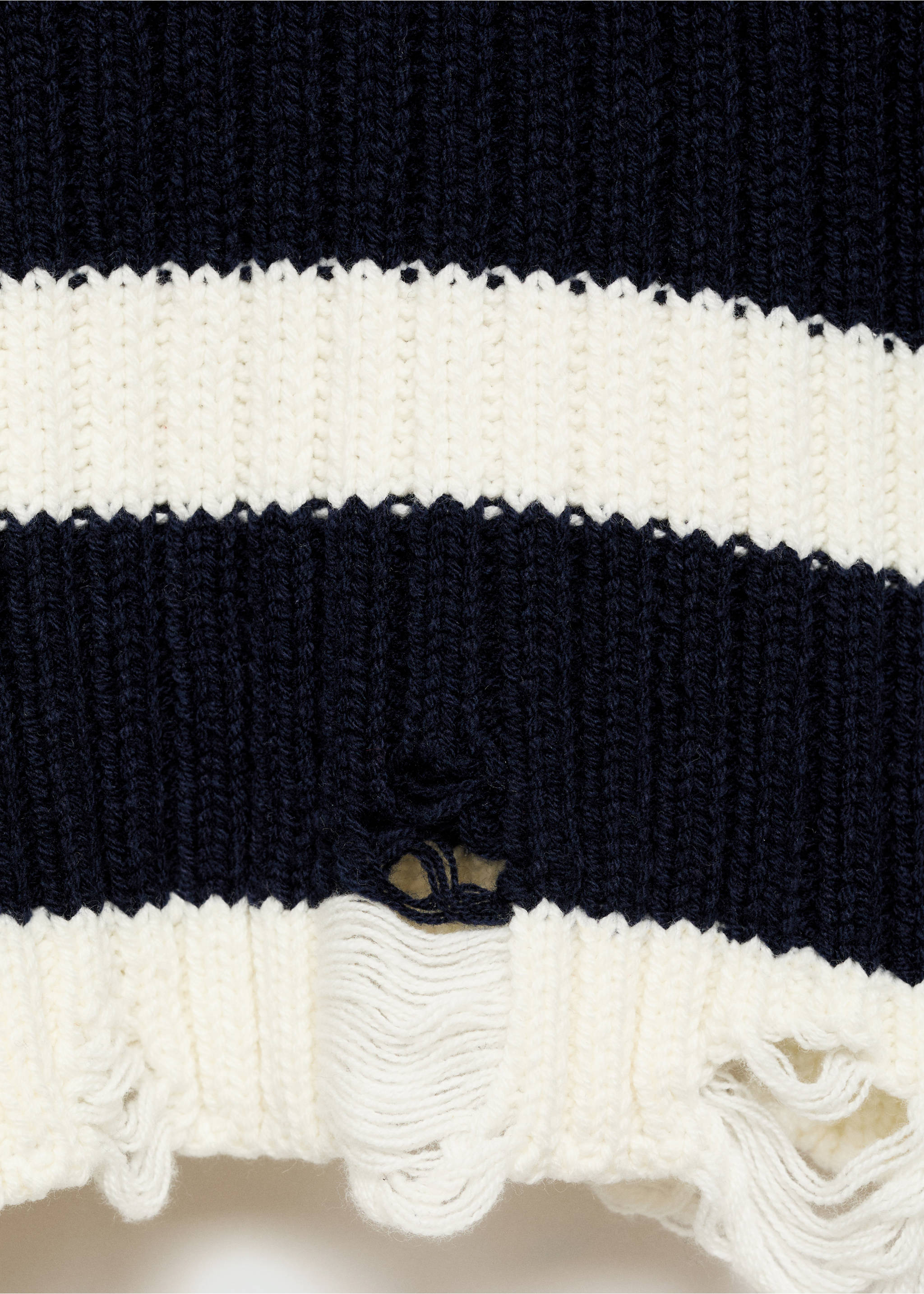 Knit striped sweater - Details of the article 0, Dark Navy. Ref: 77076736-00.