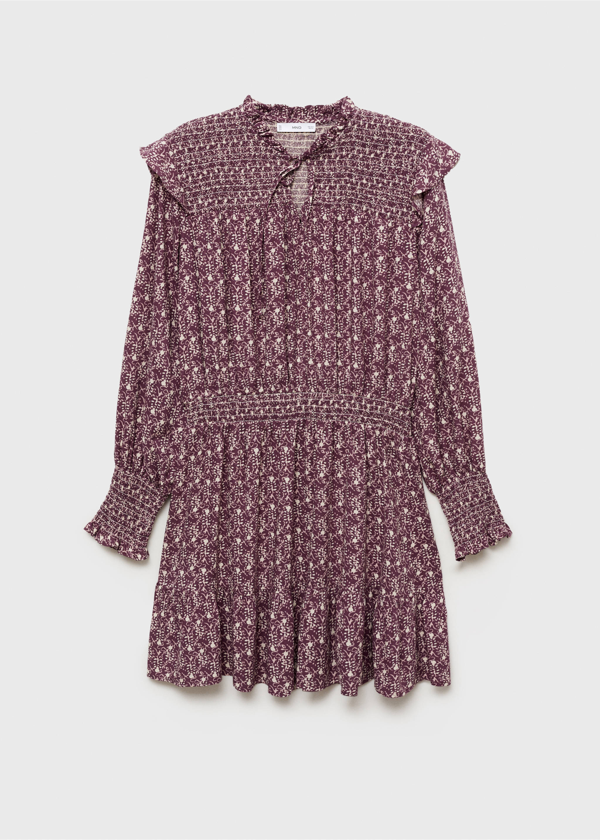 Ruched floral dress - Article without model, Pink. Ref: 77076740-00.