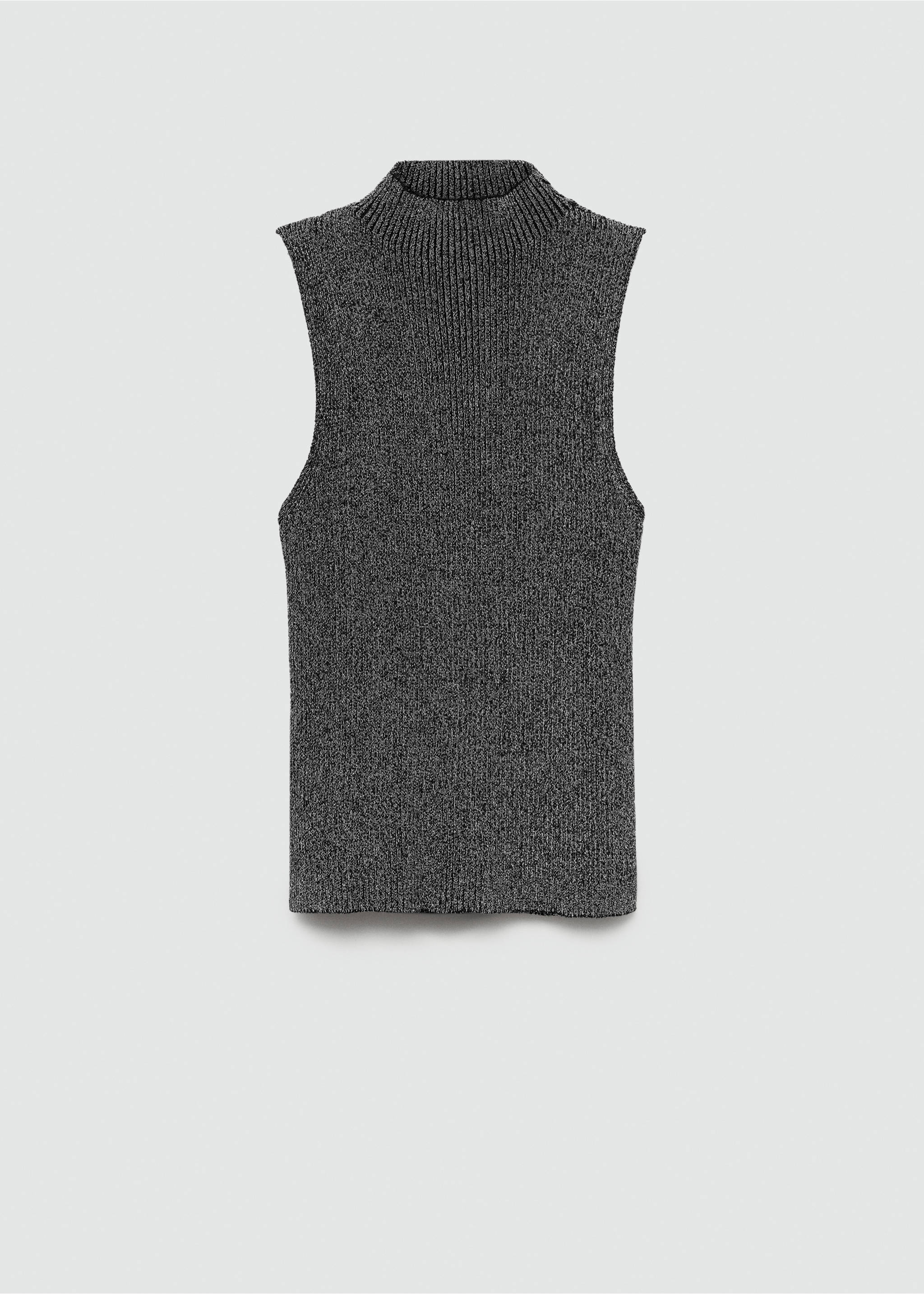 Lurex top met col - Artikel zonder model, Zwart. Ref: 77076741-00.