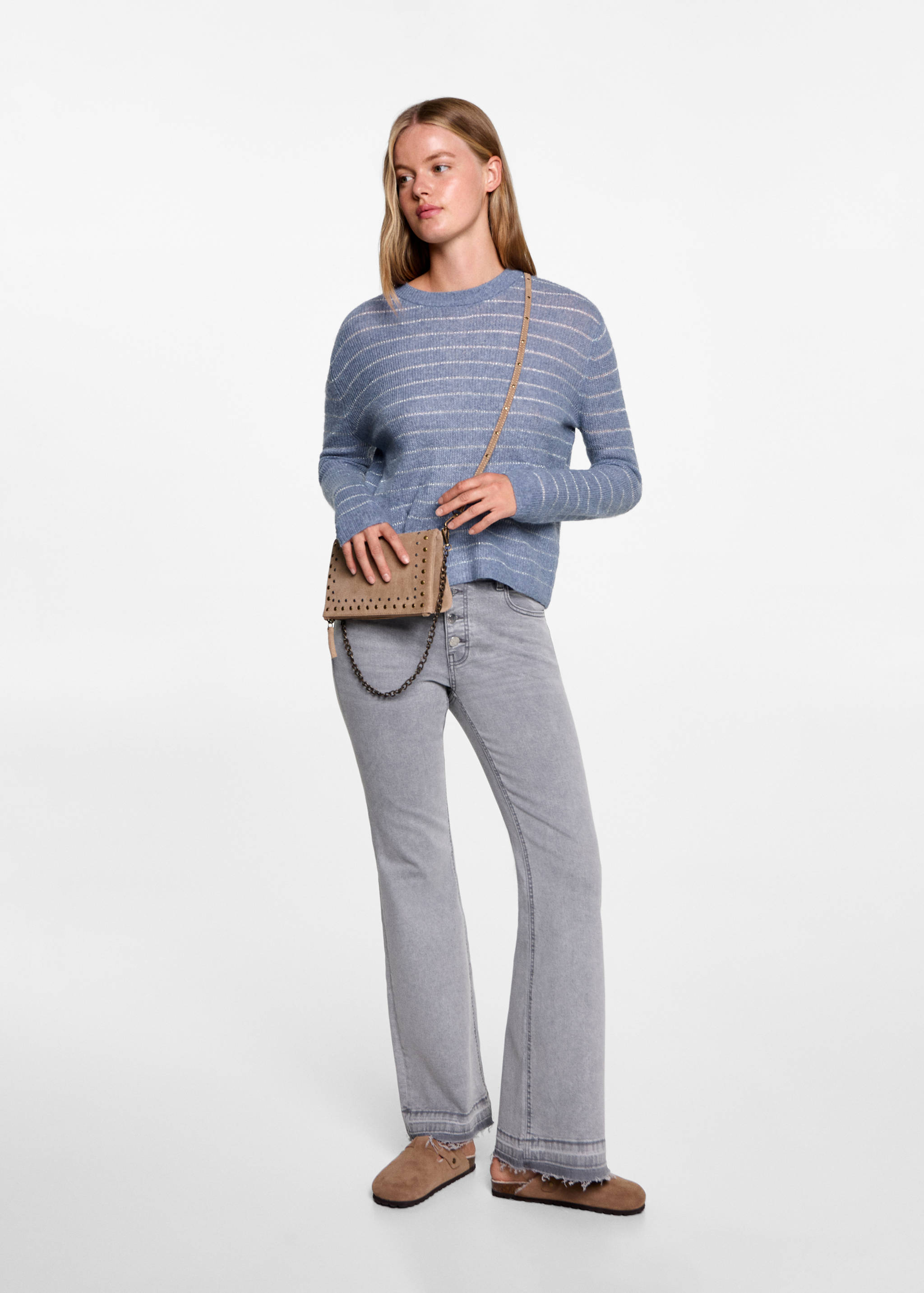 Gestreifter Pullover aus Lurexgewebe - Allgemeine Ansicht