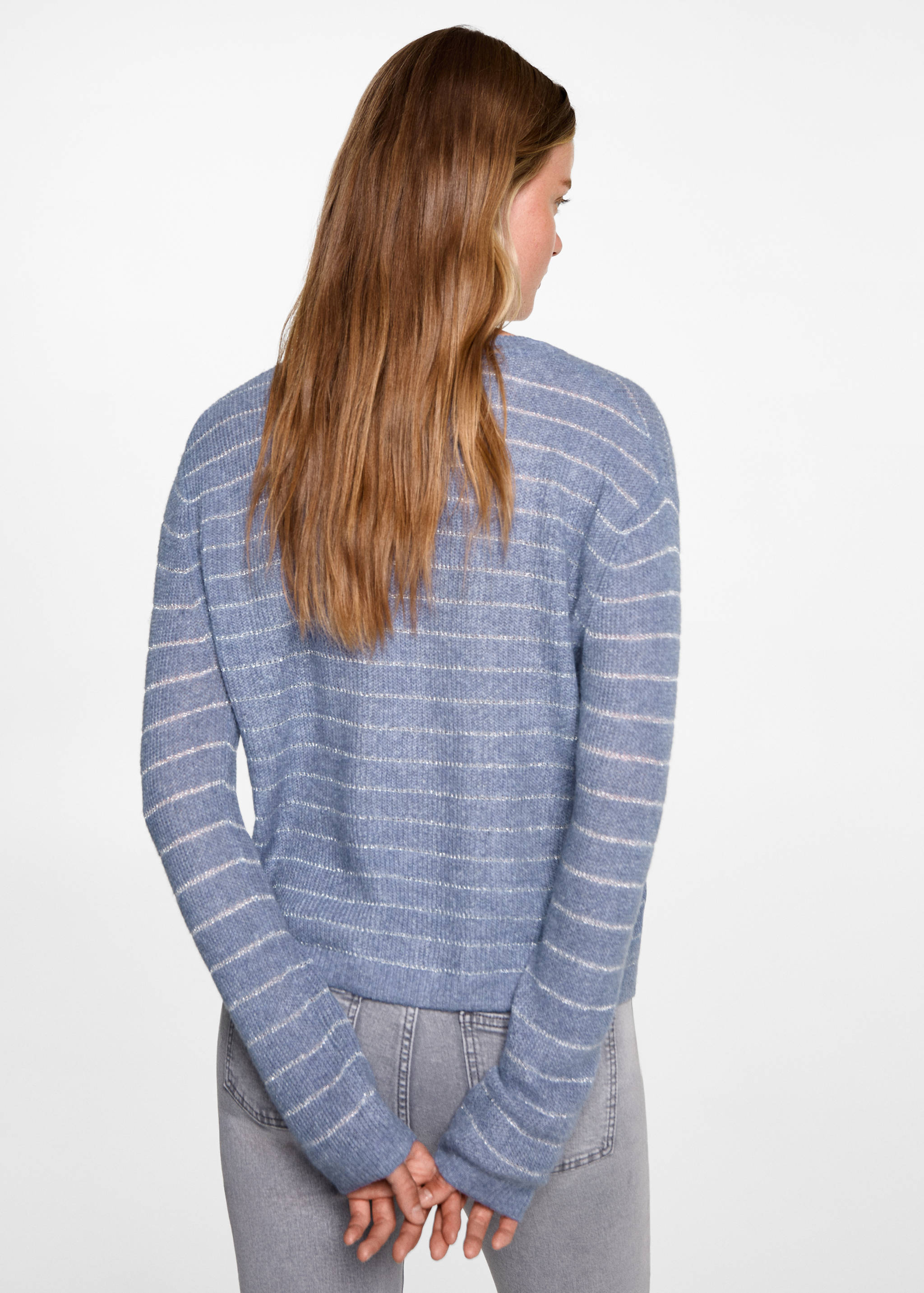 Gestreifter Pullover aus Lurexgewebe - Rückseite des Artikels