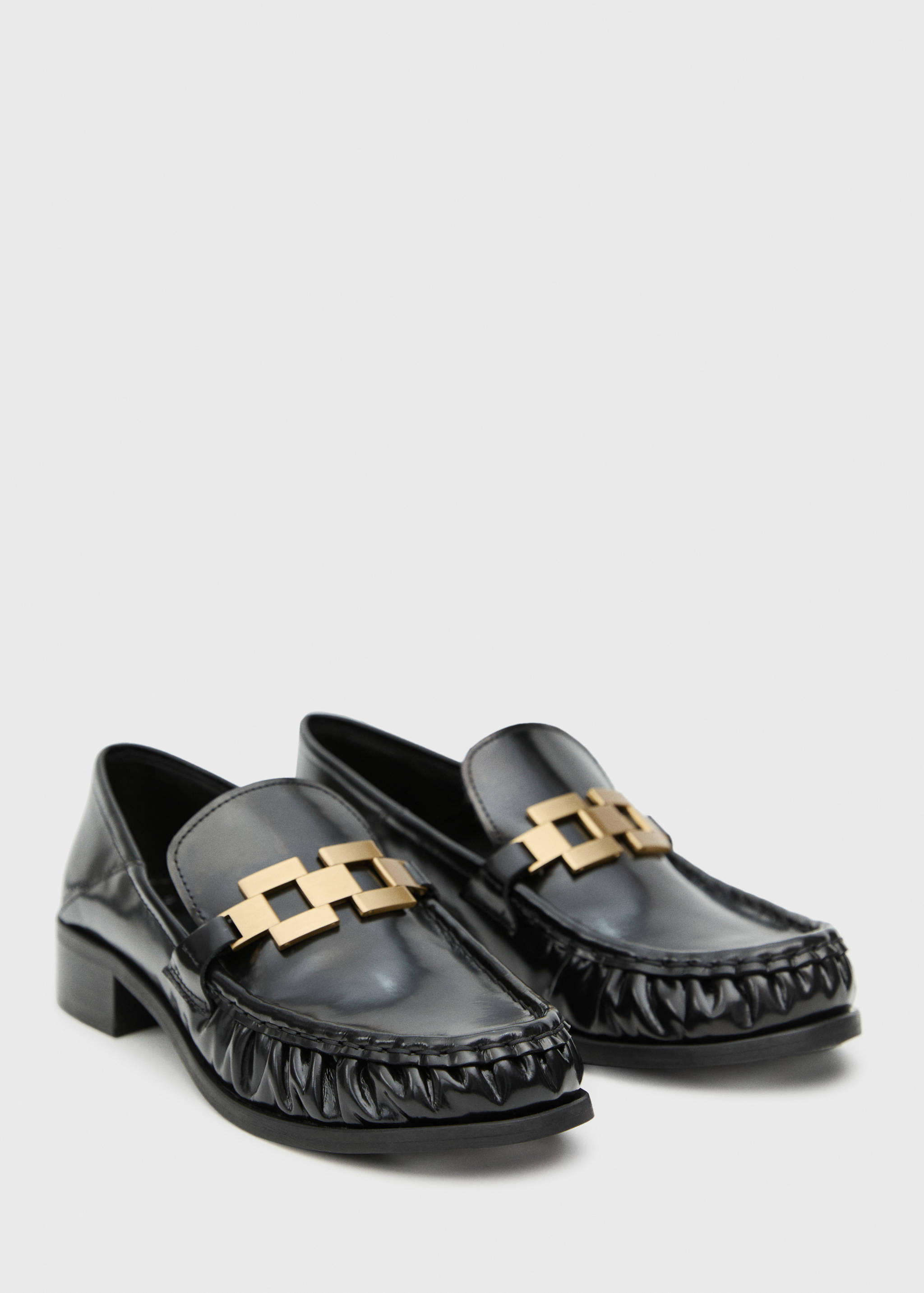 Leather shoes with metallic detail - Medium plane