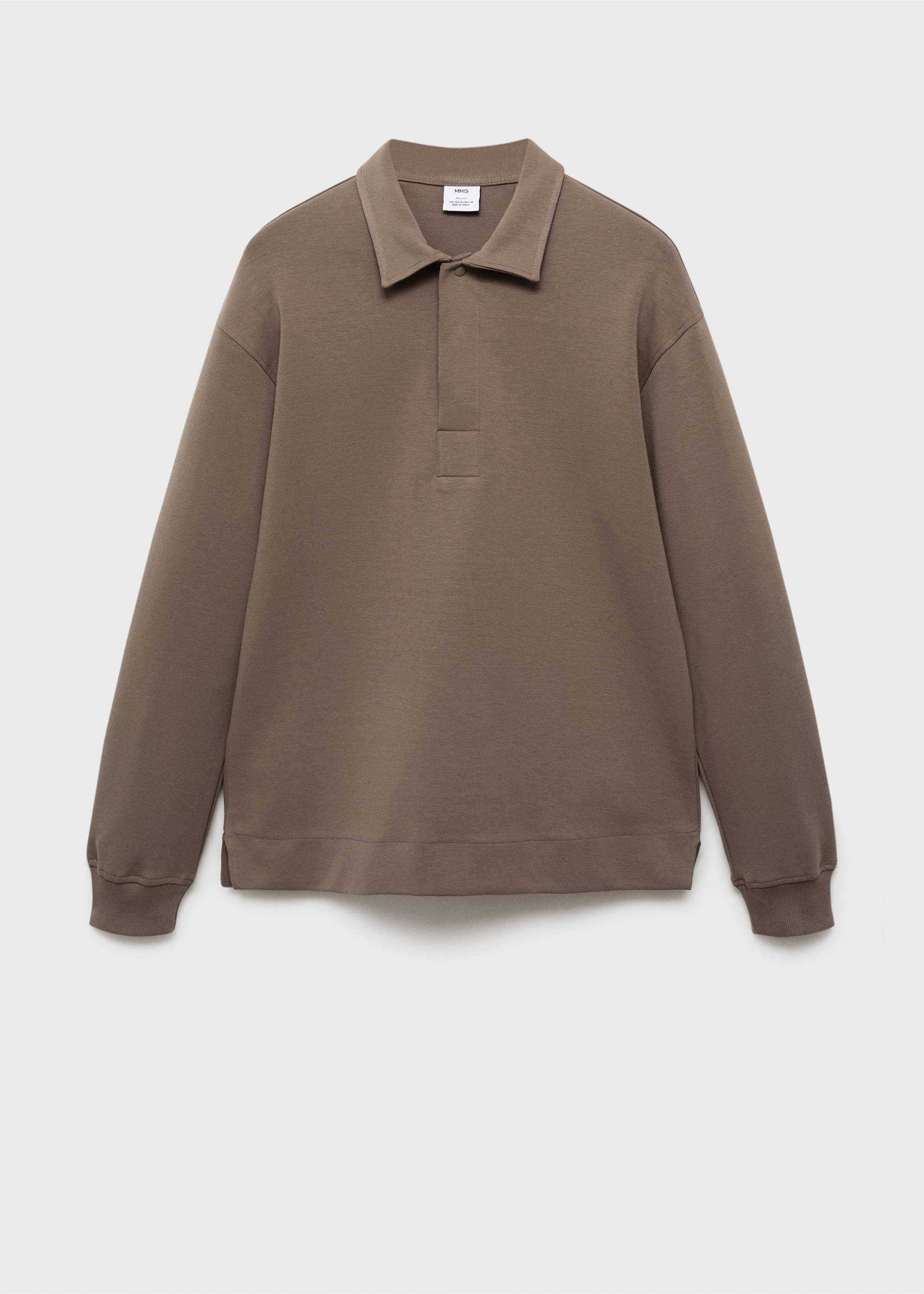 Relaxed-fit cotton polo - Article without model, Mink Grey. Ref: 77077111-00.