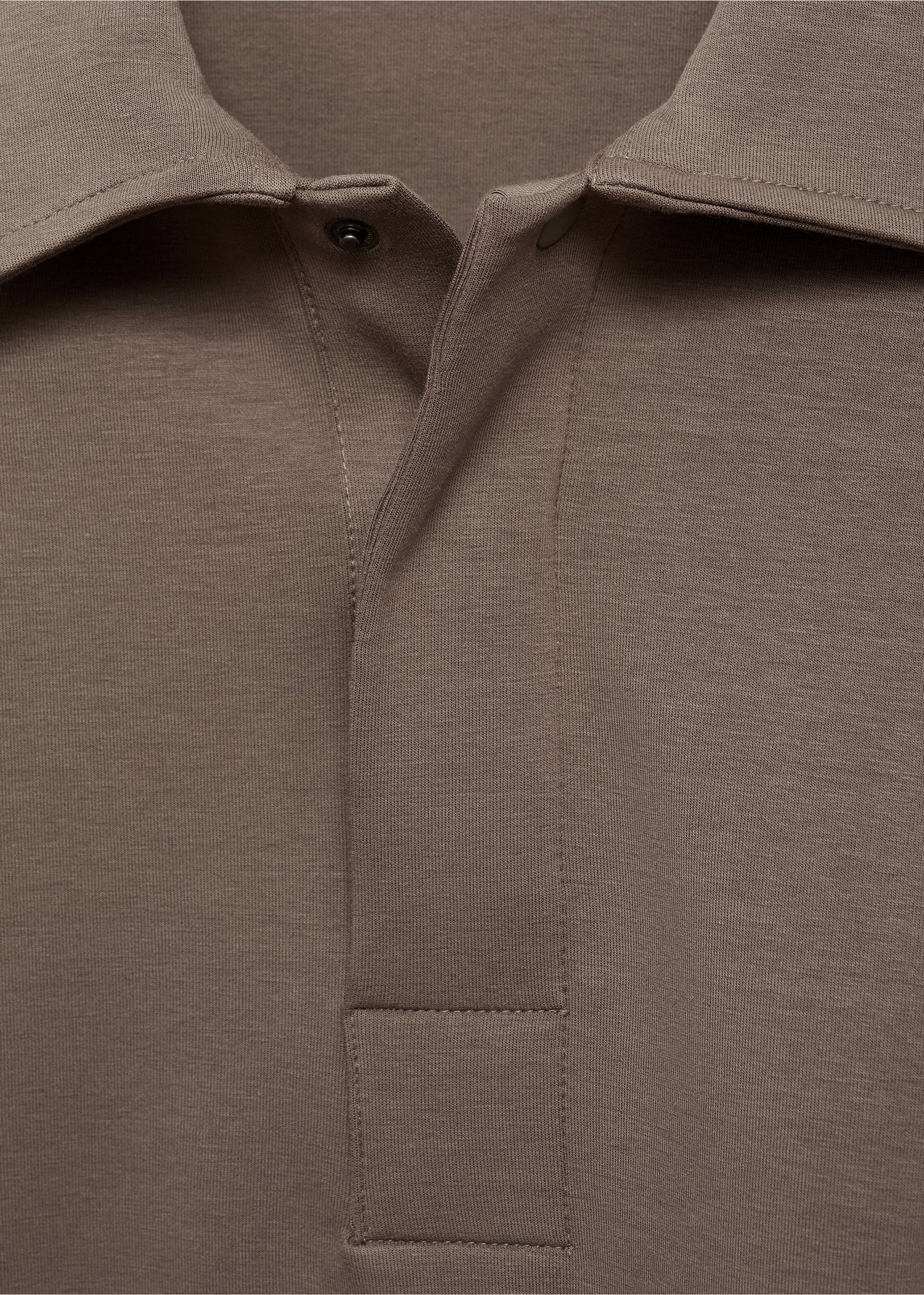 Relaxed-fit cotton polo - Details of the article 8, Mink Grey. Ref: 77077111-00.