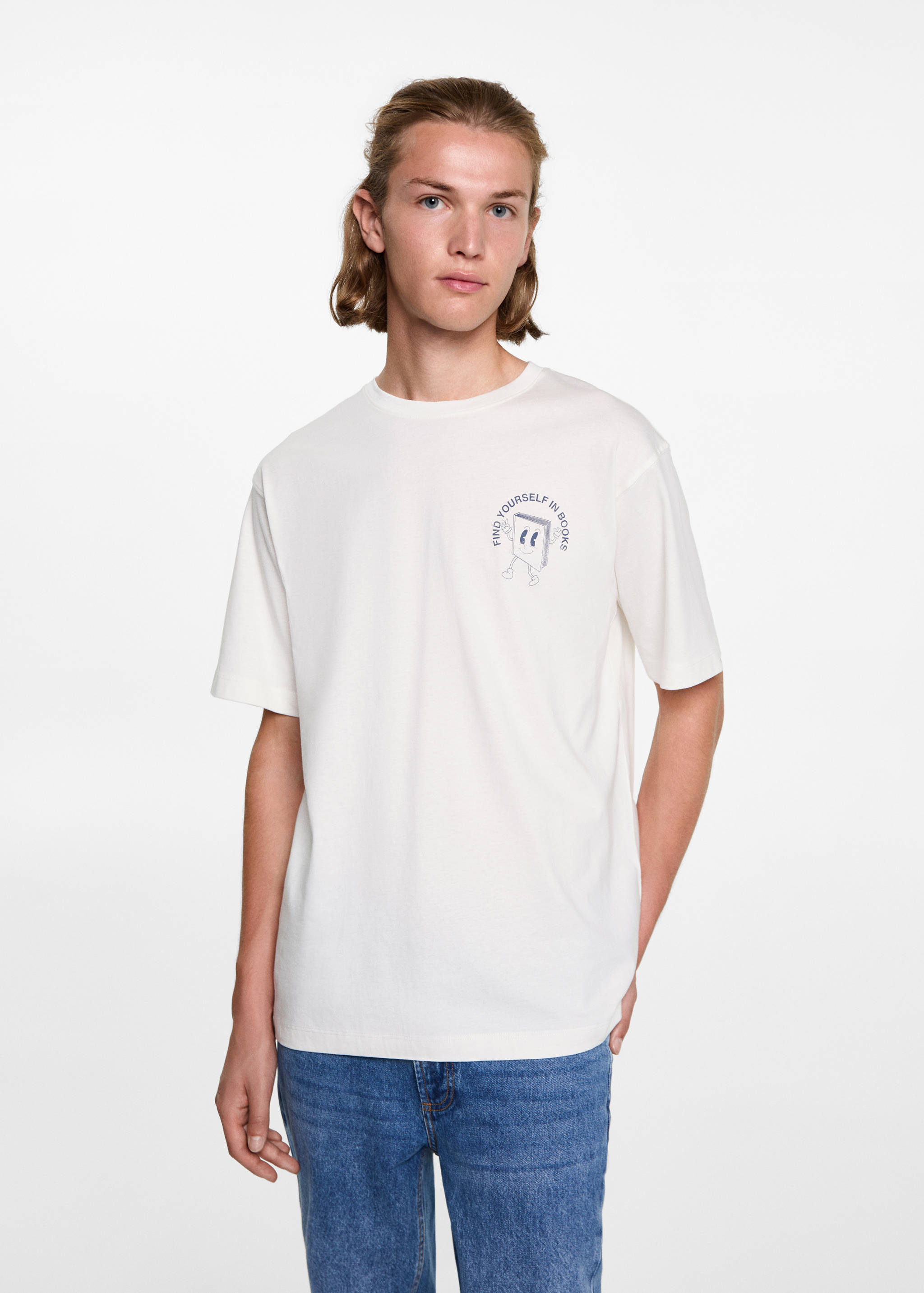 Camiseta oversize estampada - Plano medio