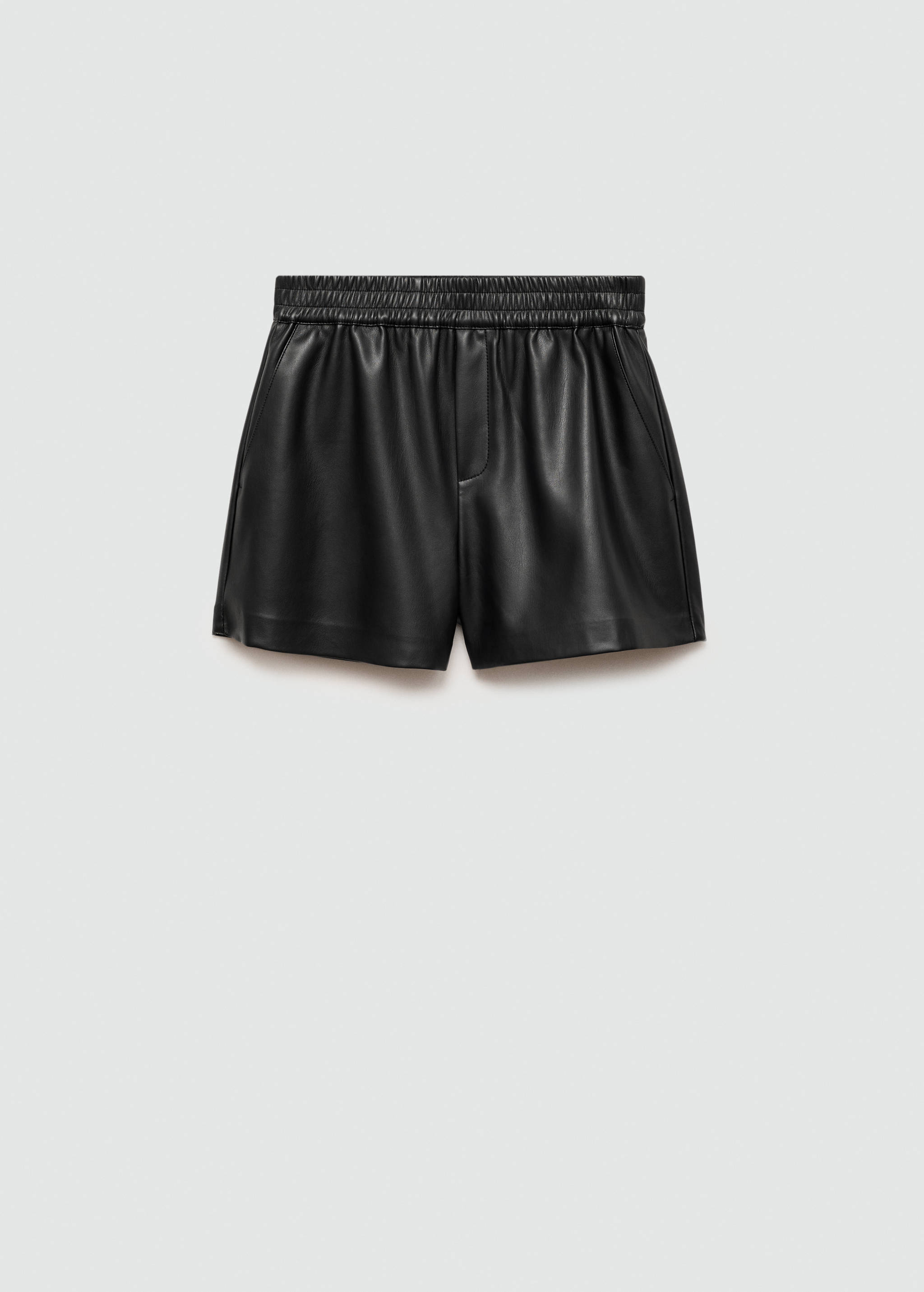 Faux-leather shorts with elastic waist - Article without model