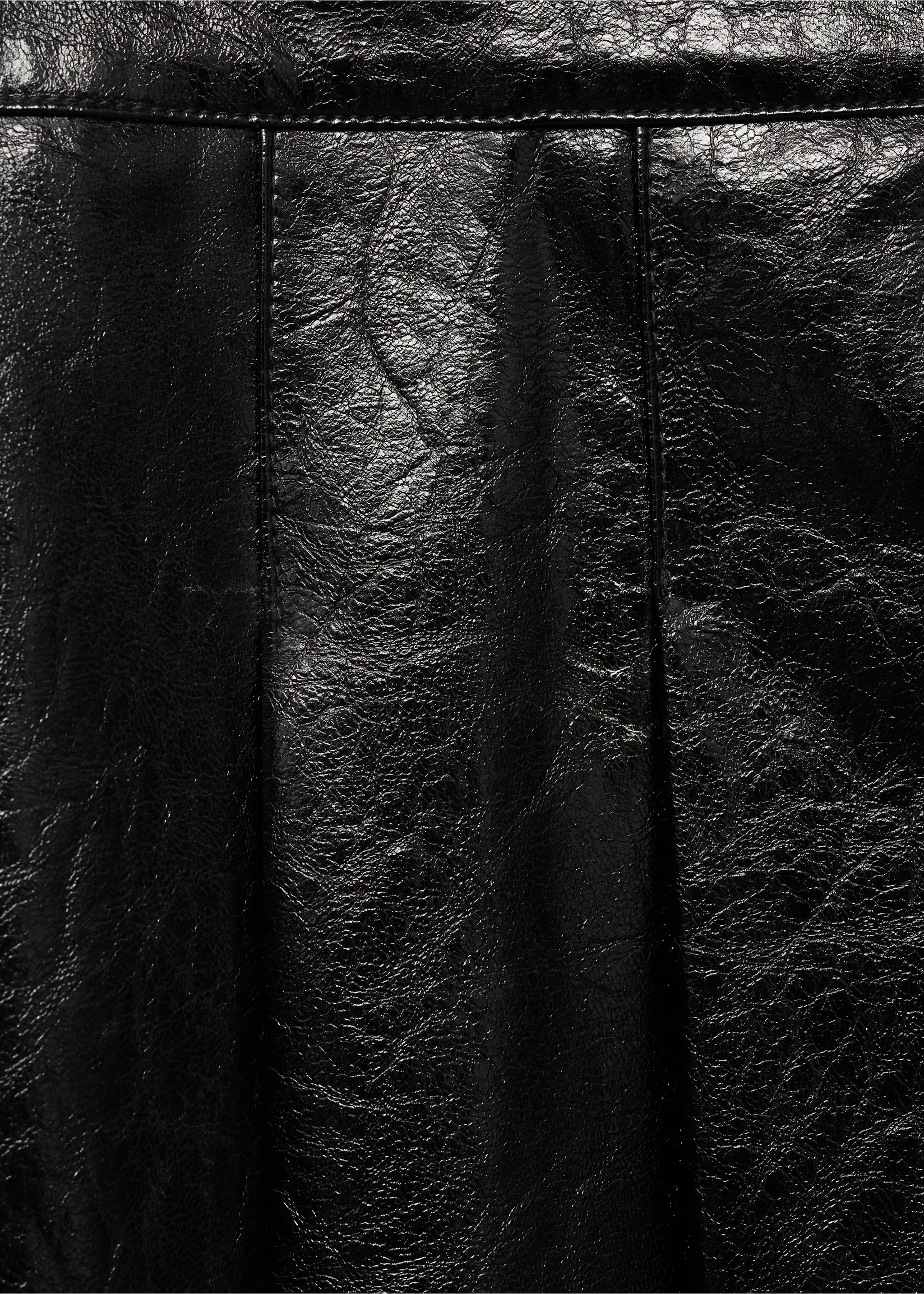 Veckad minikjol lädereffekt - Detaljer om artikeln 8, Svart. Ref: 77077118-00.