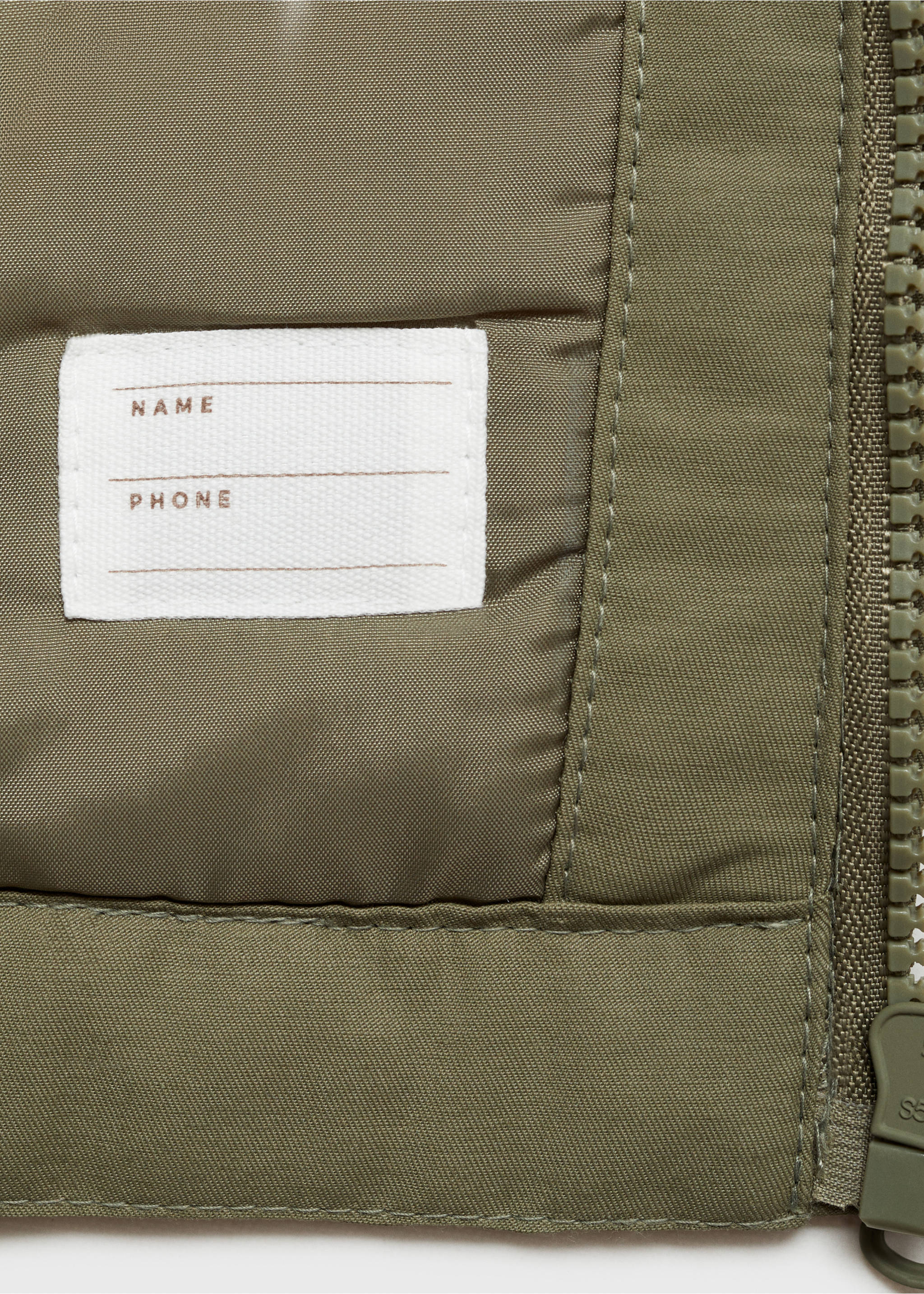 barn jacket with fur-effect lining - Details of the article 0, Khaki. Ref: 77077641-00.